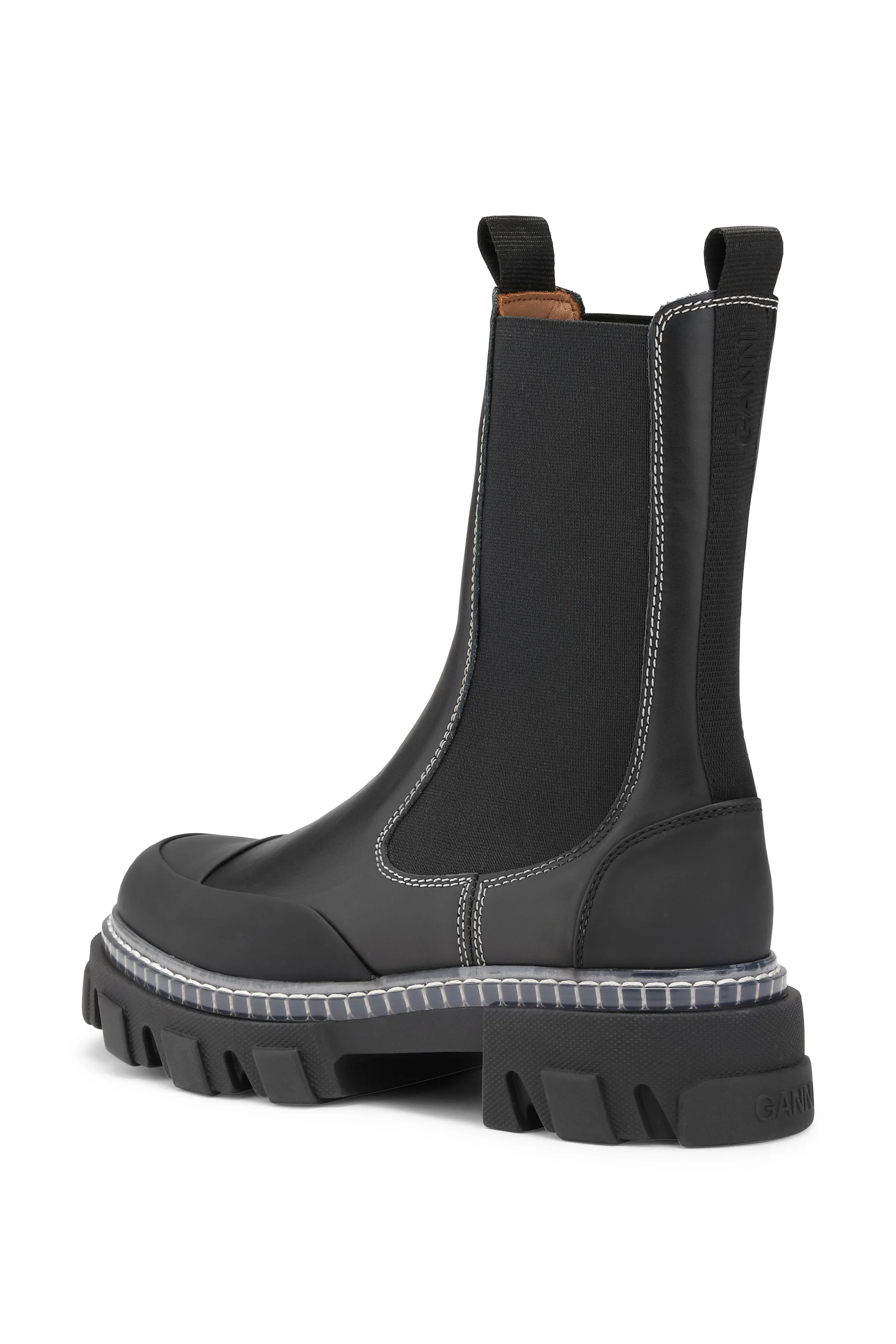 Cleated Mid Chelsea Boots | Black - Image 2