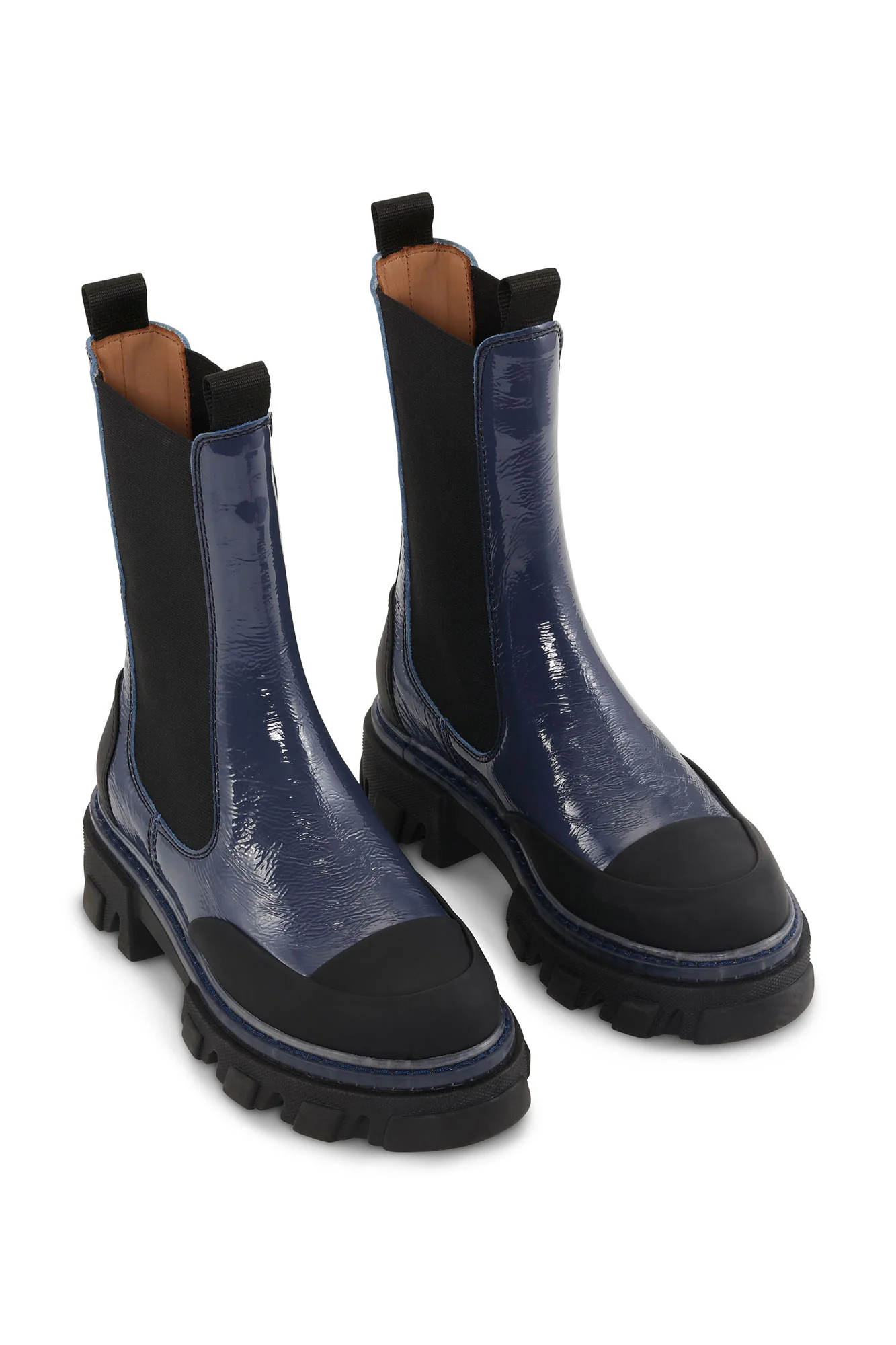 Cleated Mid Chelsea Boots | Gray Blue - Image 3