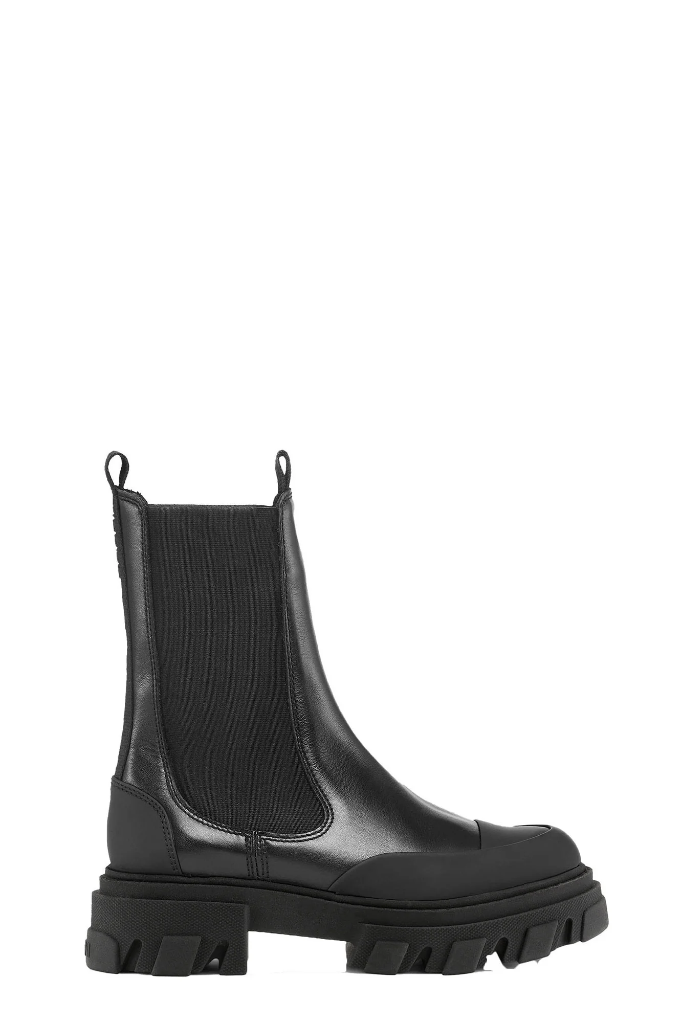 Cleated Mid Chelsea Boots in Black | Black
