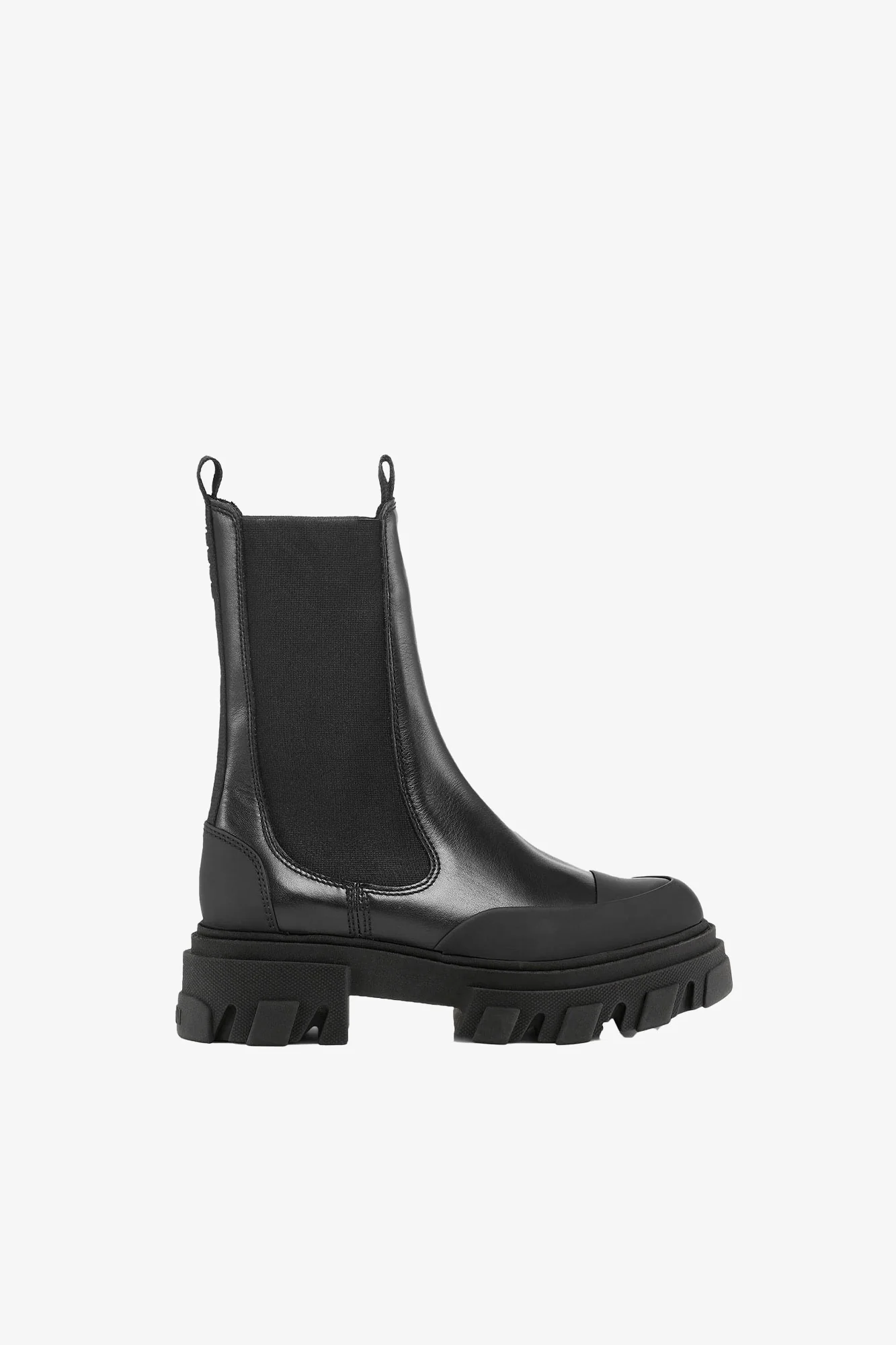 Cleated Mid Chelsea Boots in Black | Black - Image 2