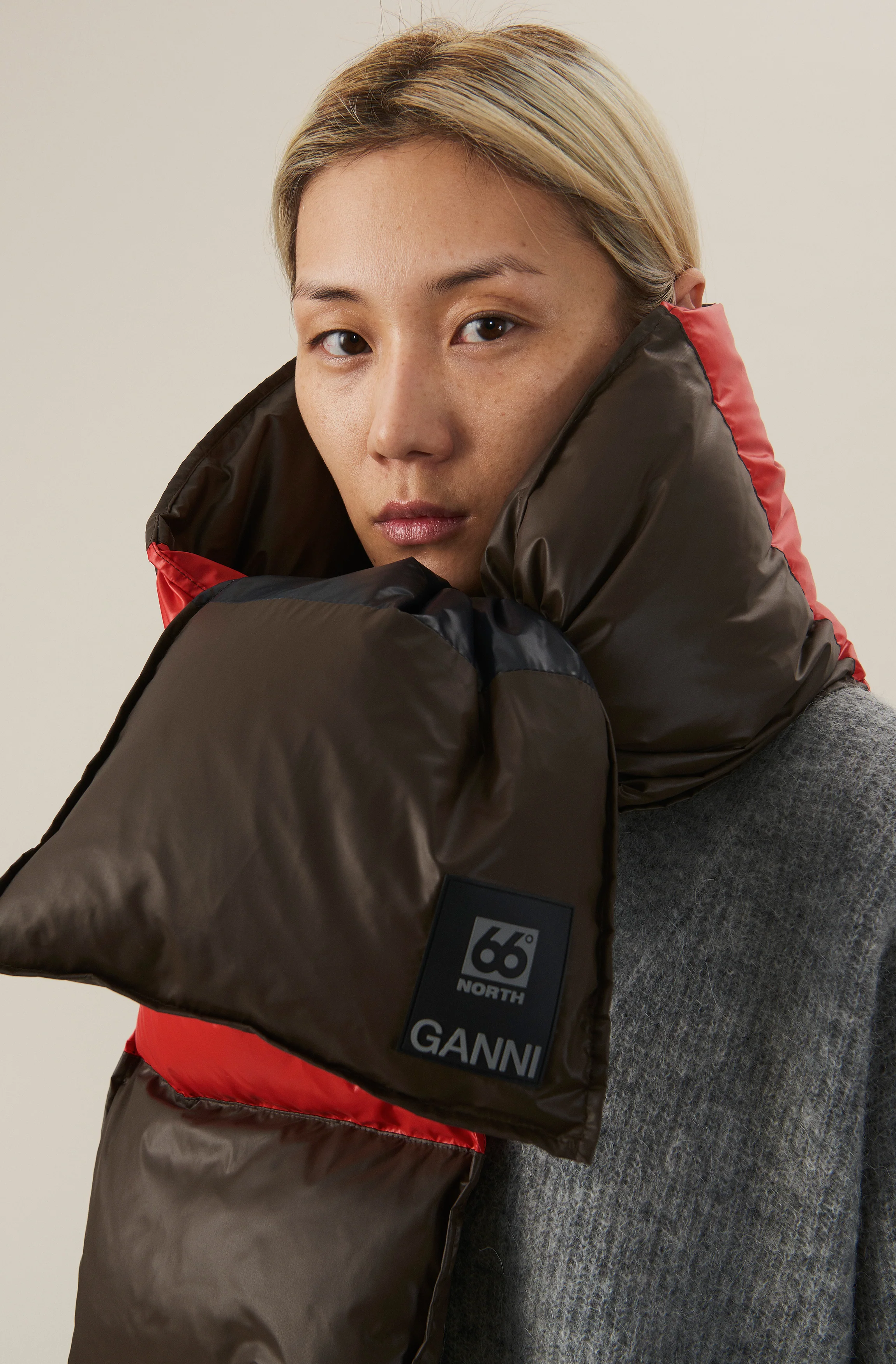 Color Block Scarf | Black/Brown - Image 3