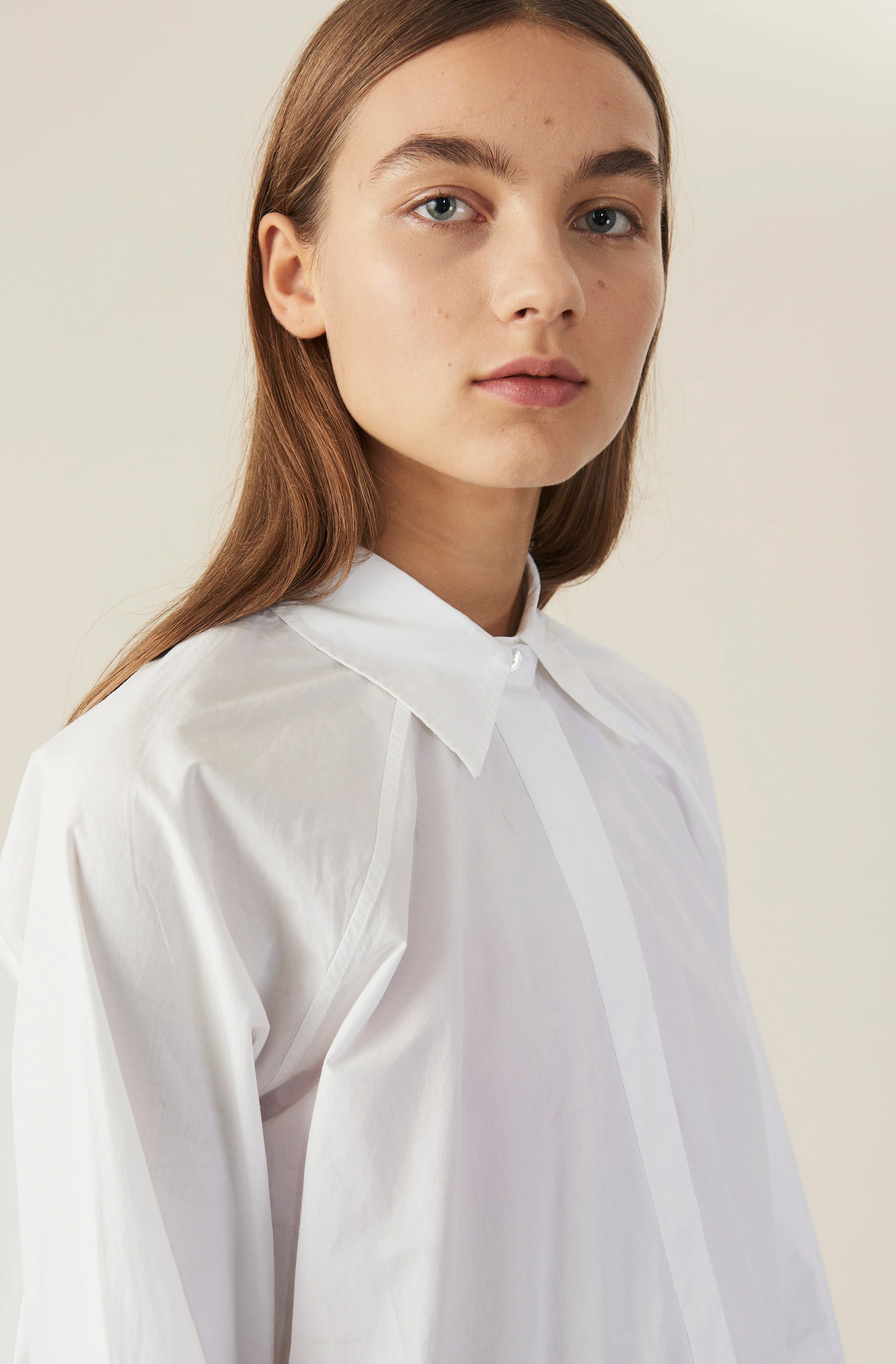 Concealed Button-Placket Cotton Poplin Shirt | Bright White - Image 5