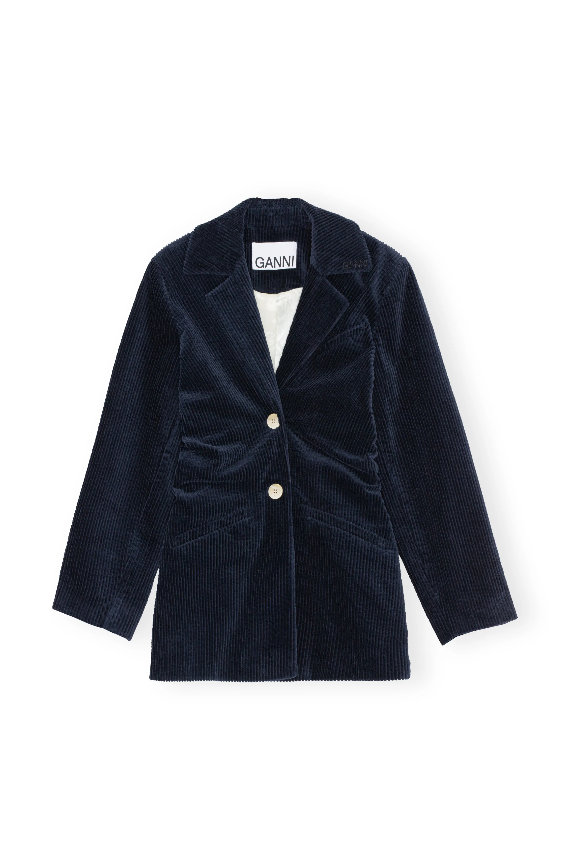 Corduroy Draped Blazer | Sky Captain
