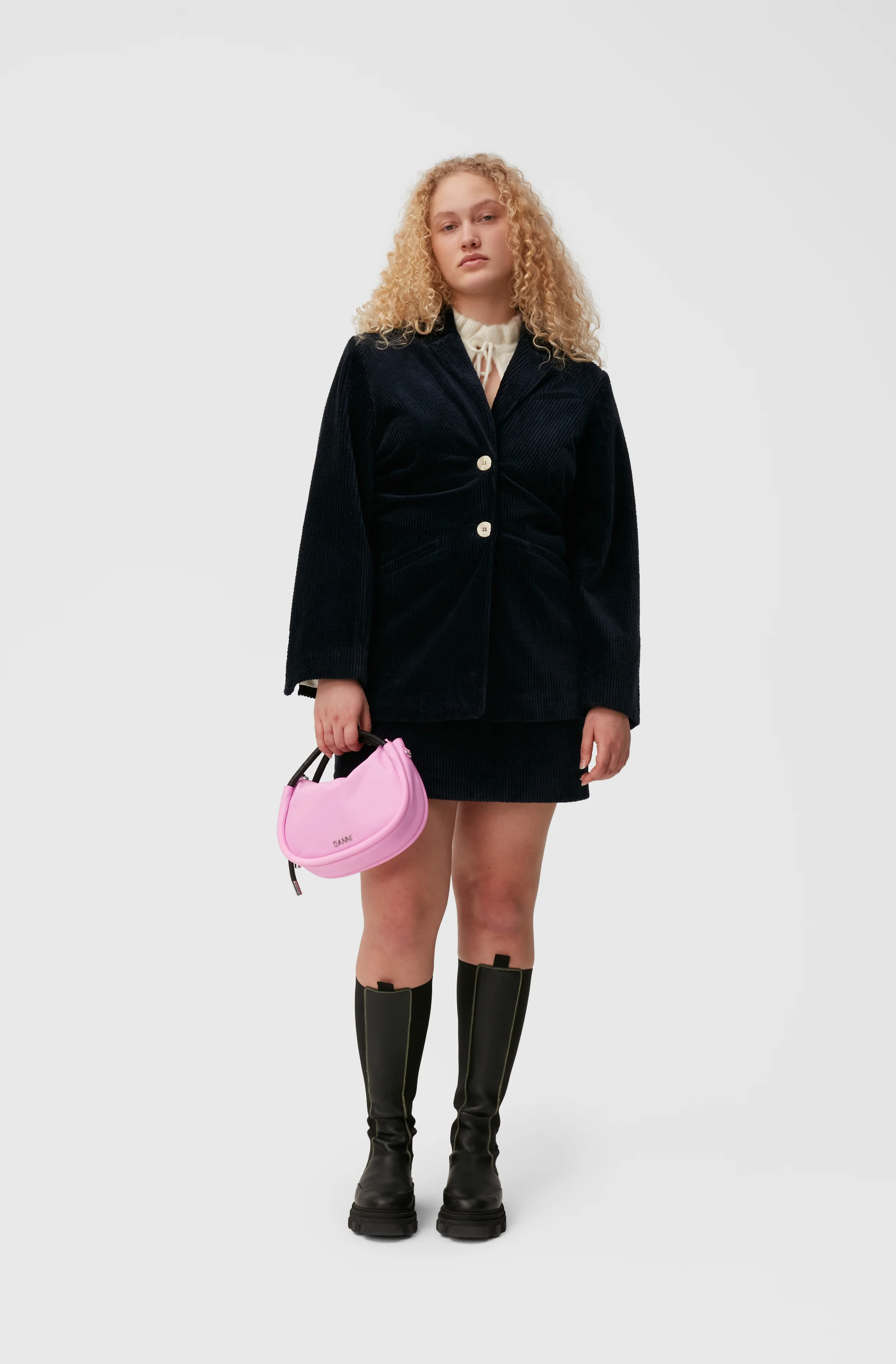 Corduroy Draped Blazer | Sky Captain - Image 6
