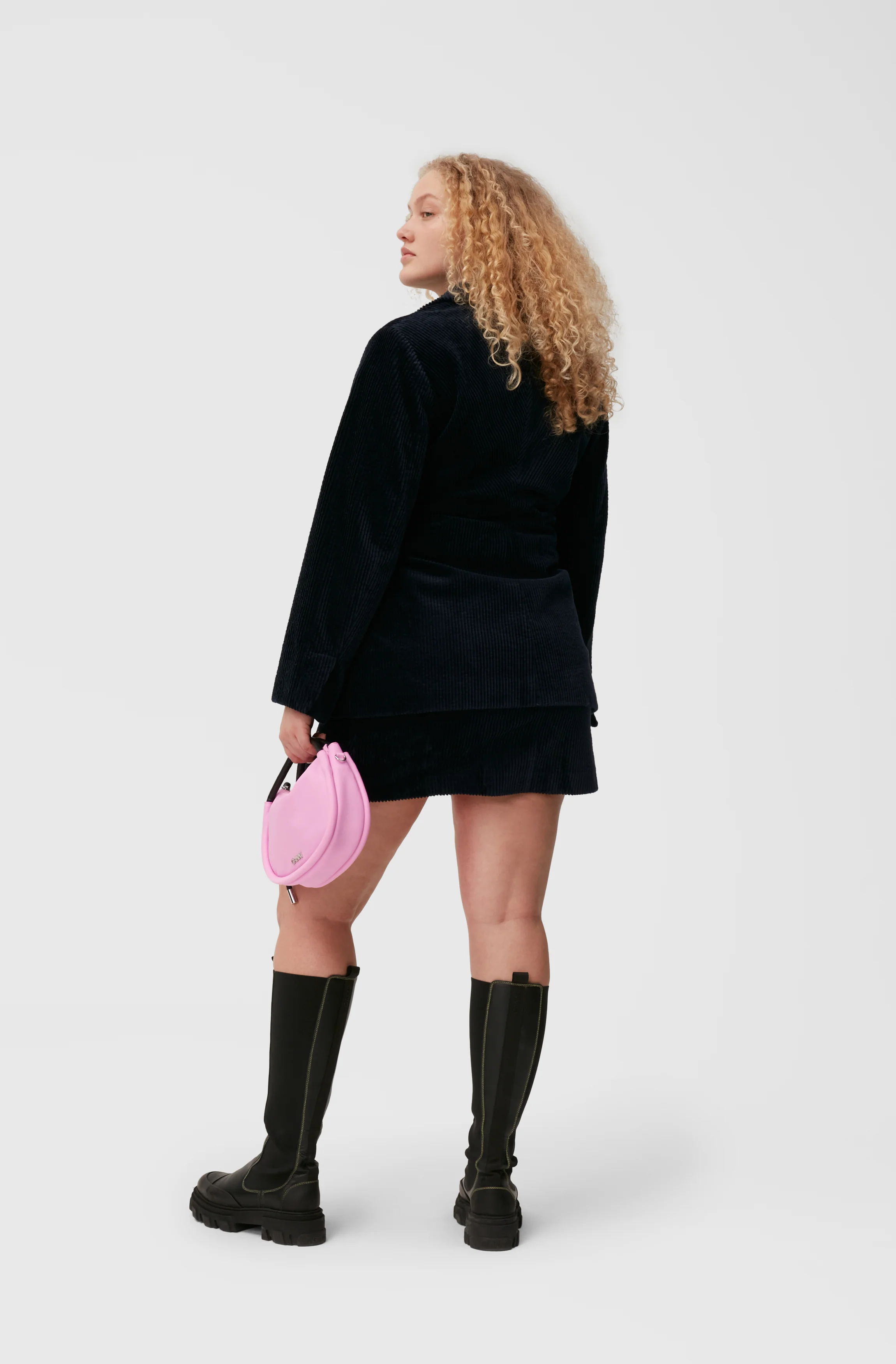 Corduroy Draped Blazer | Sky Captain - Image 7