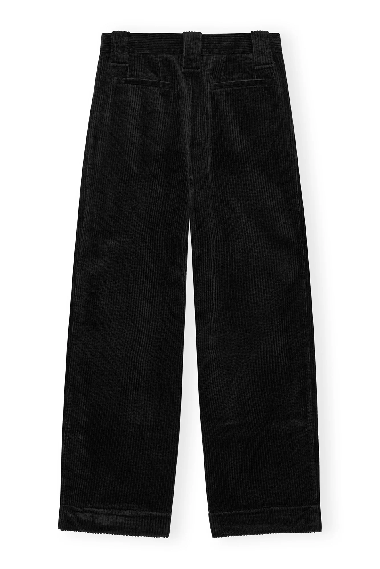 Corduroy Loose Pleat Trousers | Black - Image 2