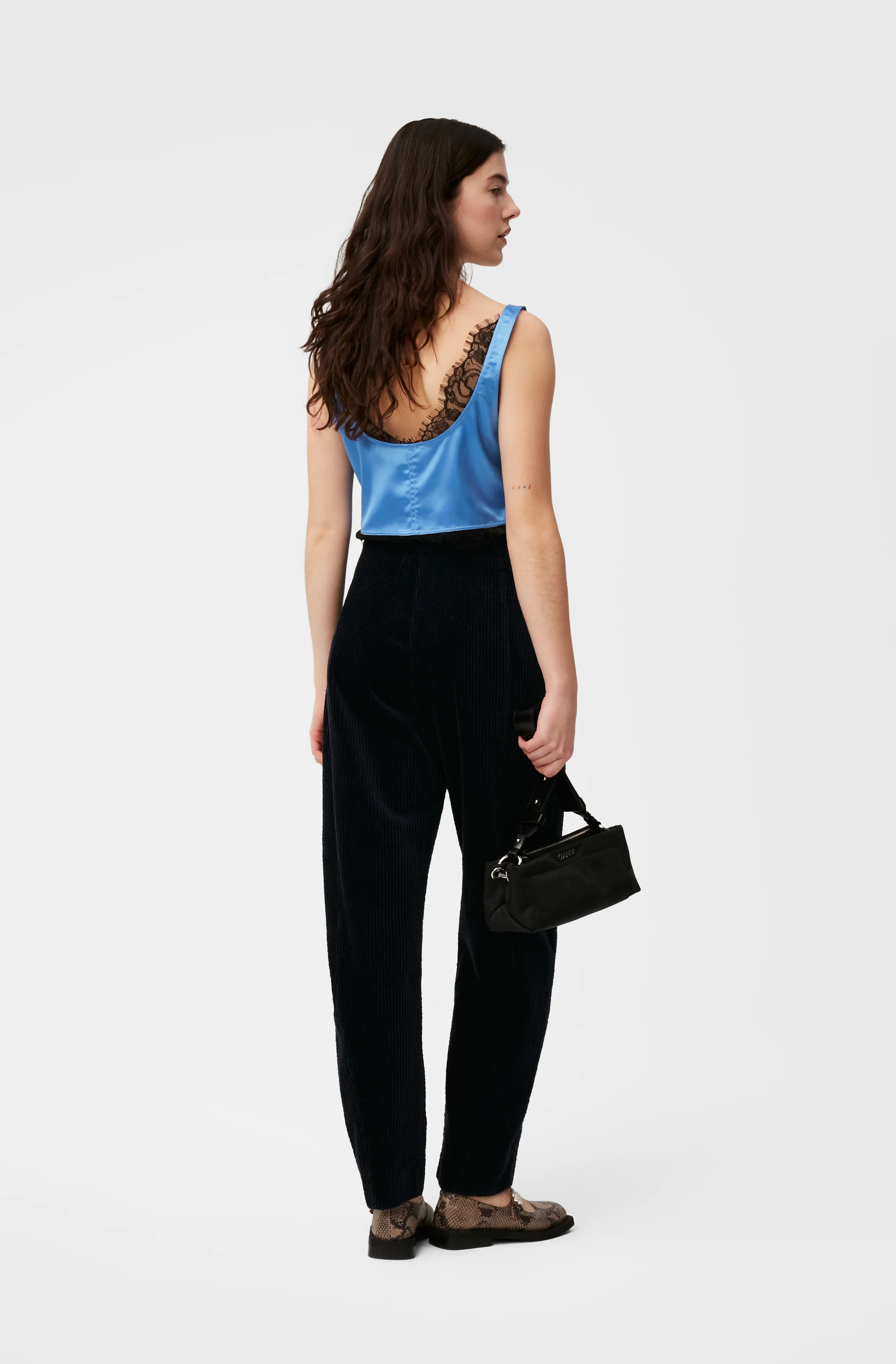 Corduroy Shaped Trousers | Sky Captain - Image 4