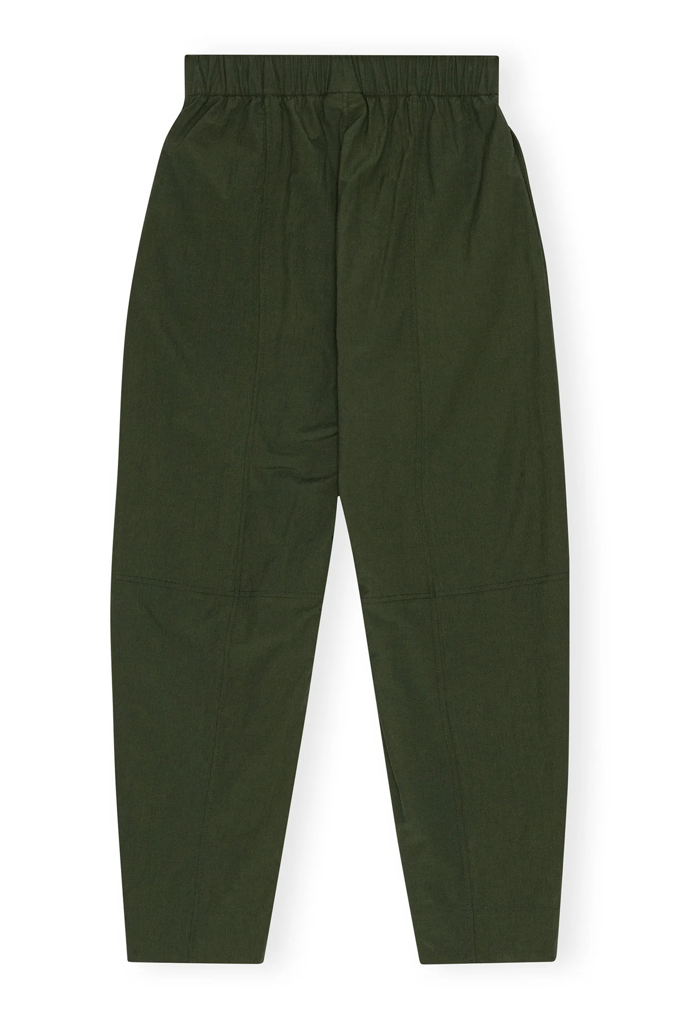 Cotton Crepe Elasticated Curve Trousers | Kombu Green - Image 2