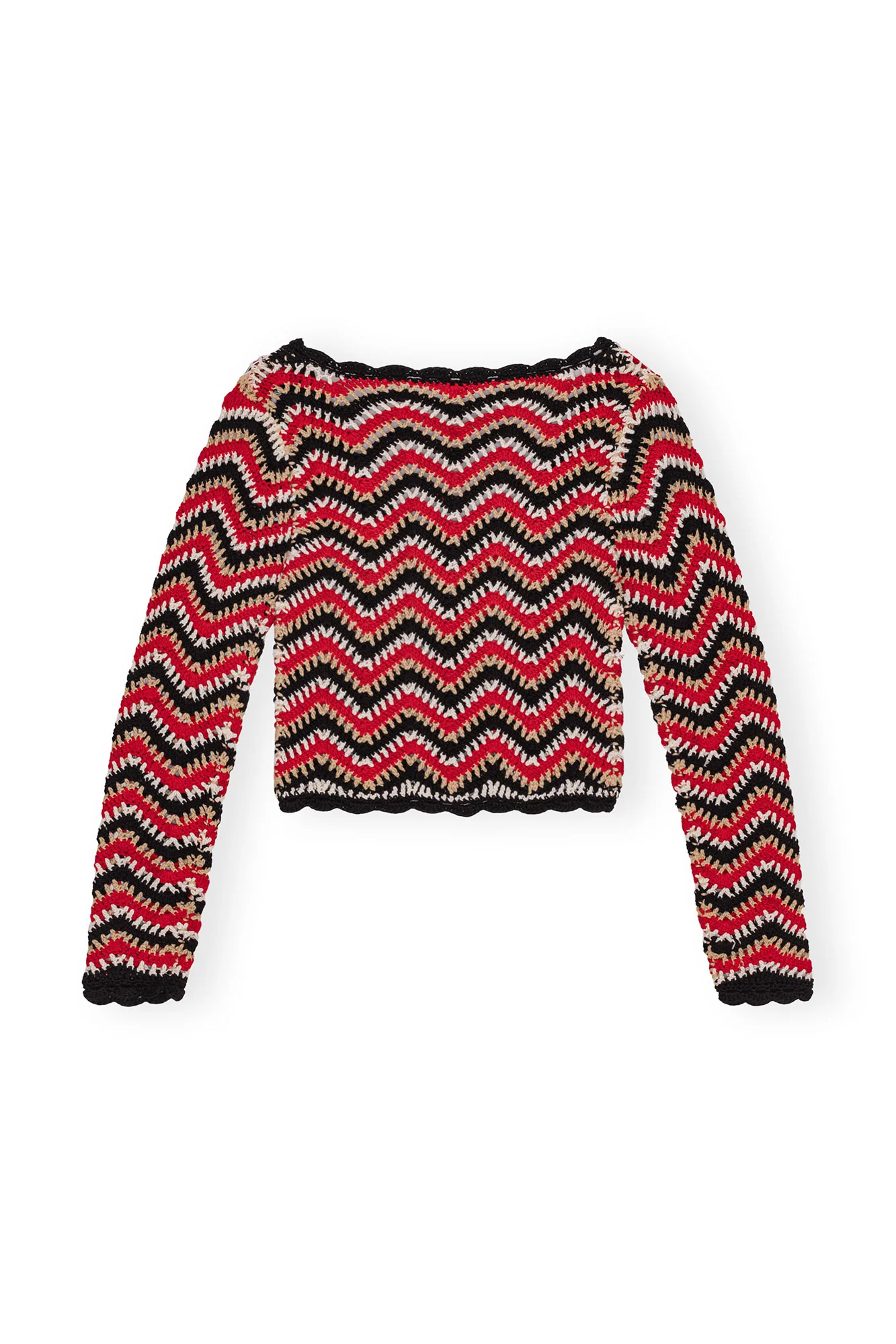 Cotton Crochet Cardigan | Racing Red - Image 2