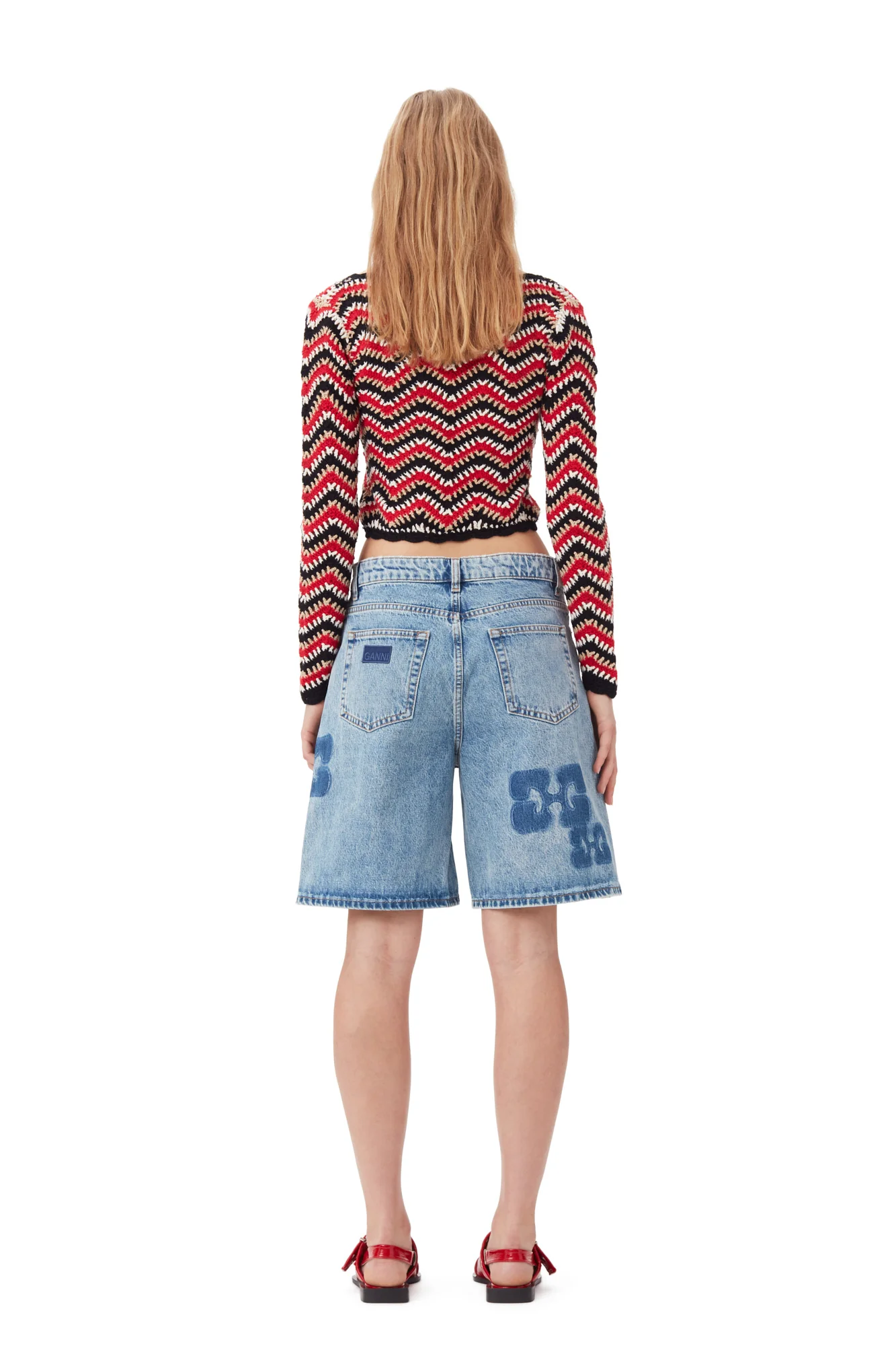 Cotton Crochet Cardigan | Racing Red - Image 6