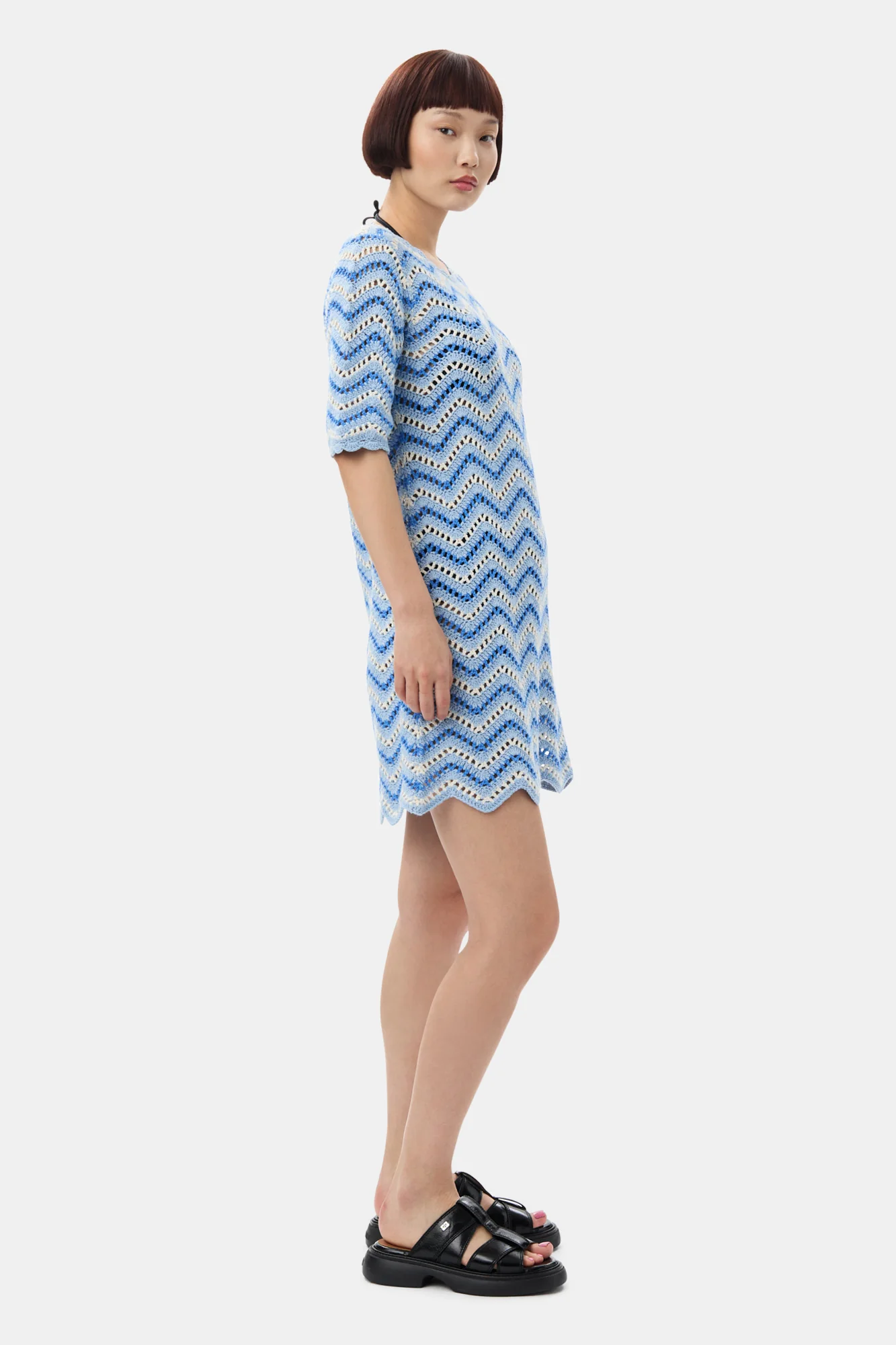 Cotton Crochet Mini Dress | Heather - Image 5