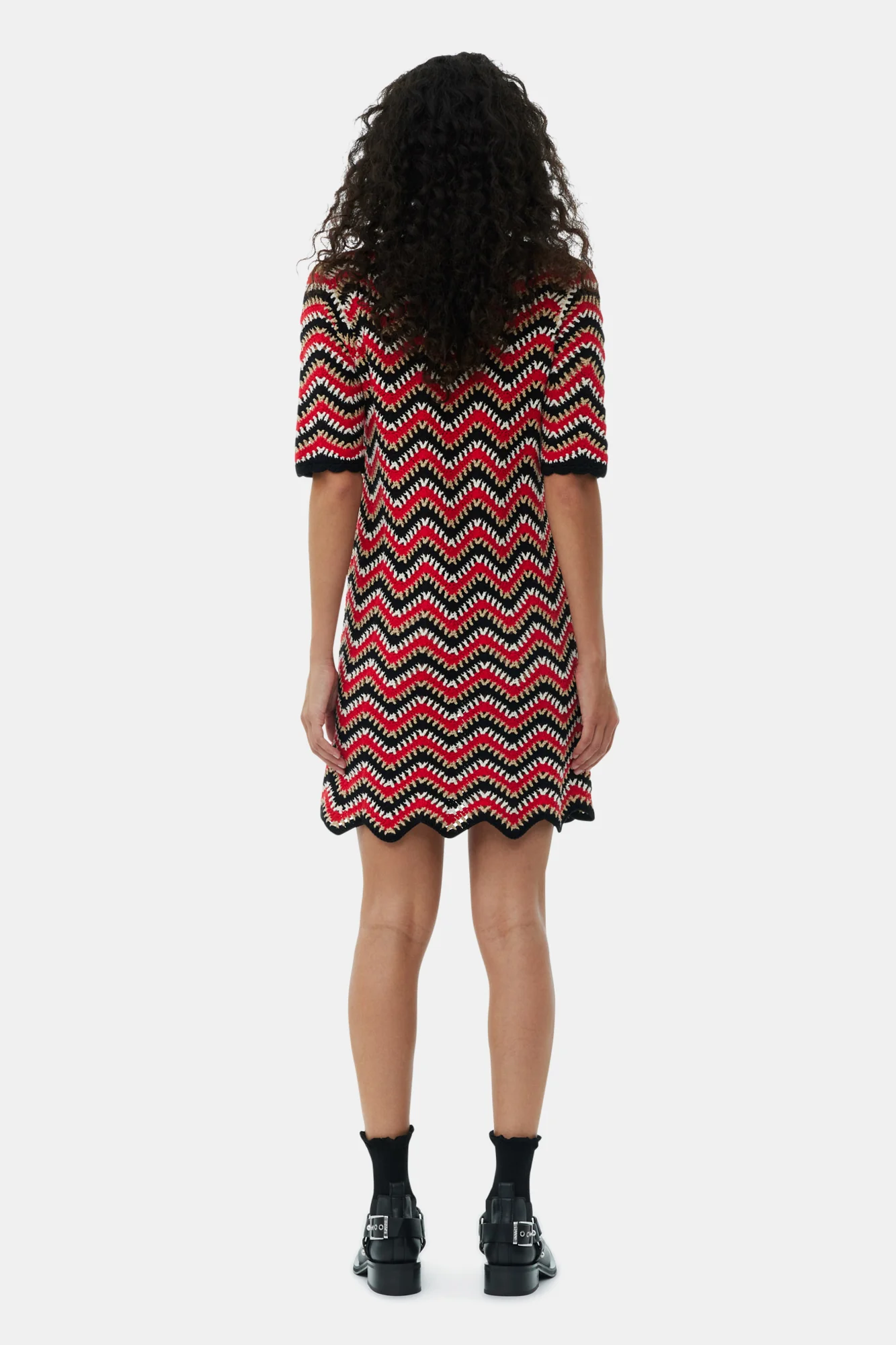 Cotton Crochet Mini Dress | Racing Red - Image 6