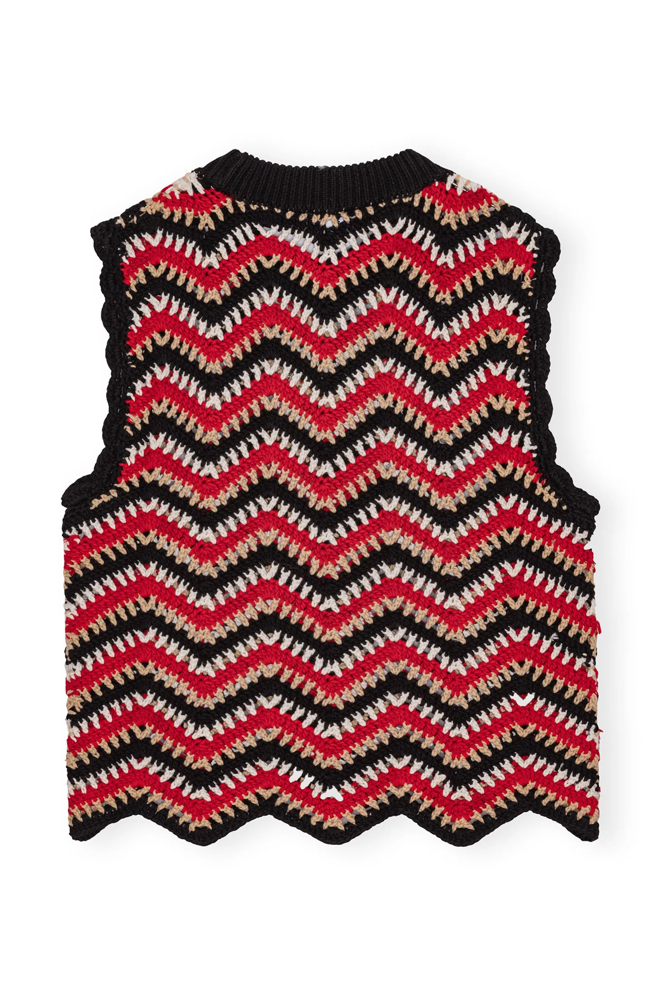 Cotton Crochet Vest | Racing Red - Image 2