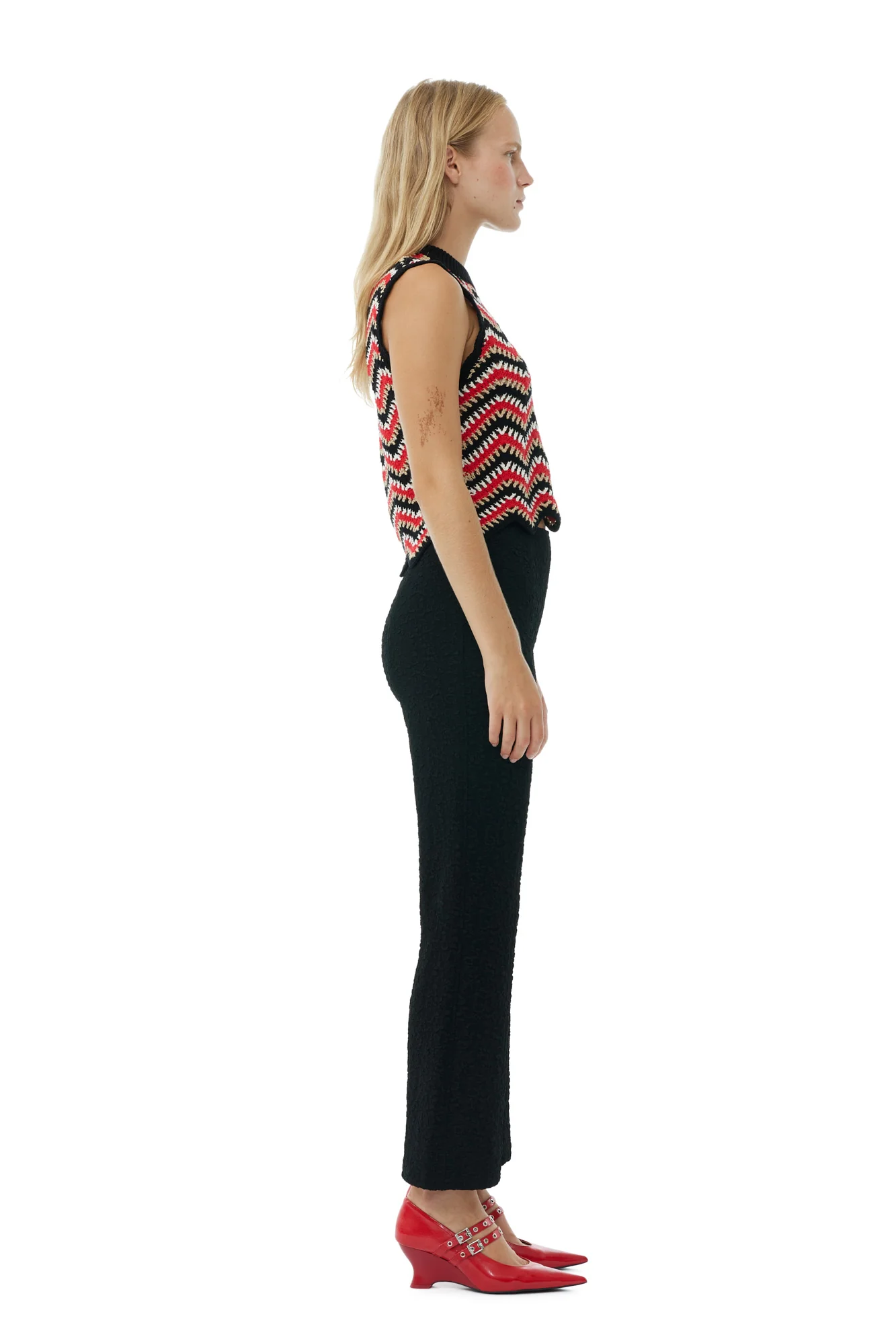 Cotton Crochet Vest | Racing Red - Image 5
