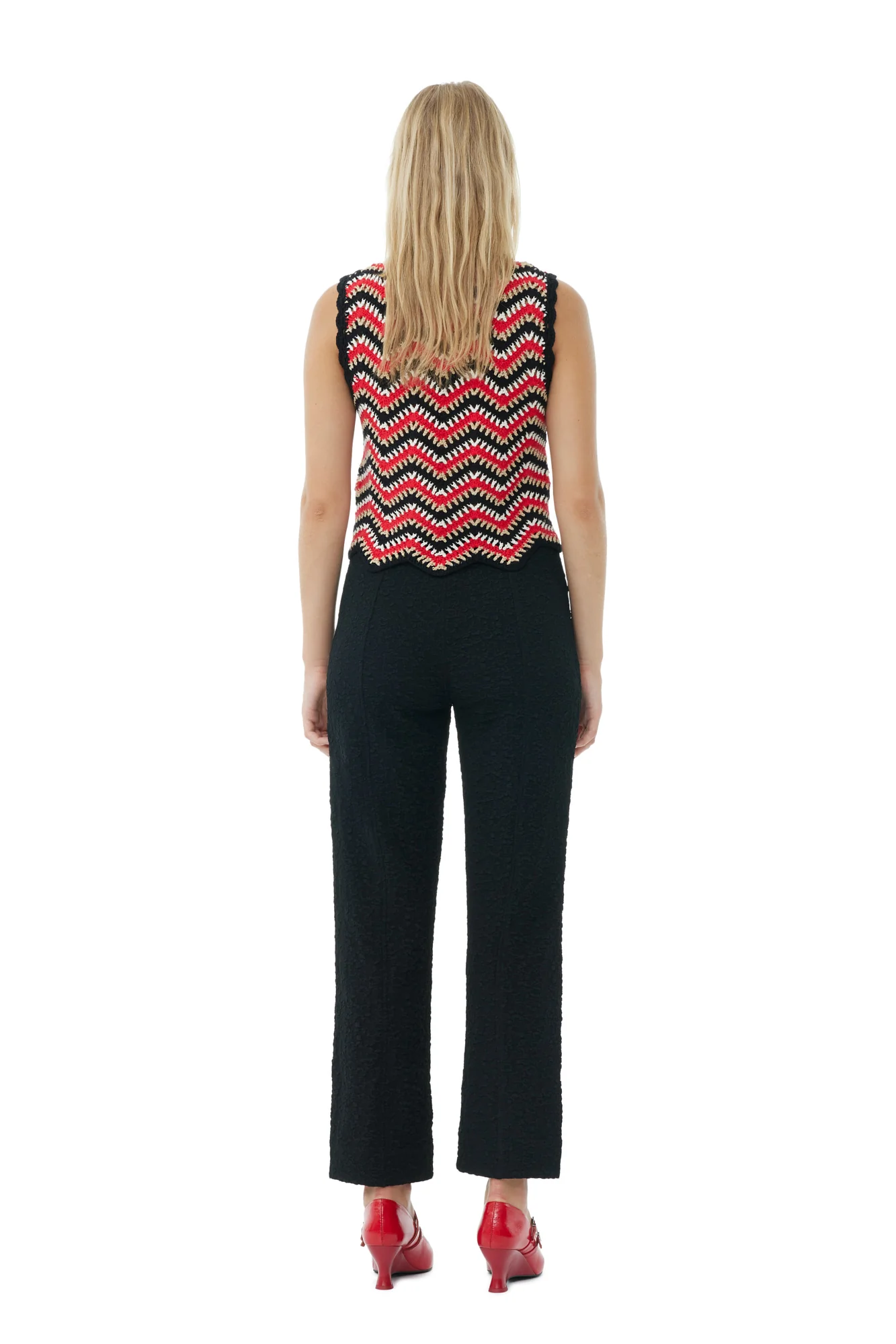 Cotton Crochet Vest | Racing Red - Image 6