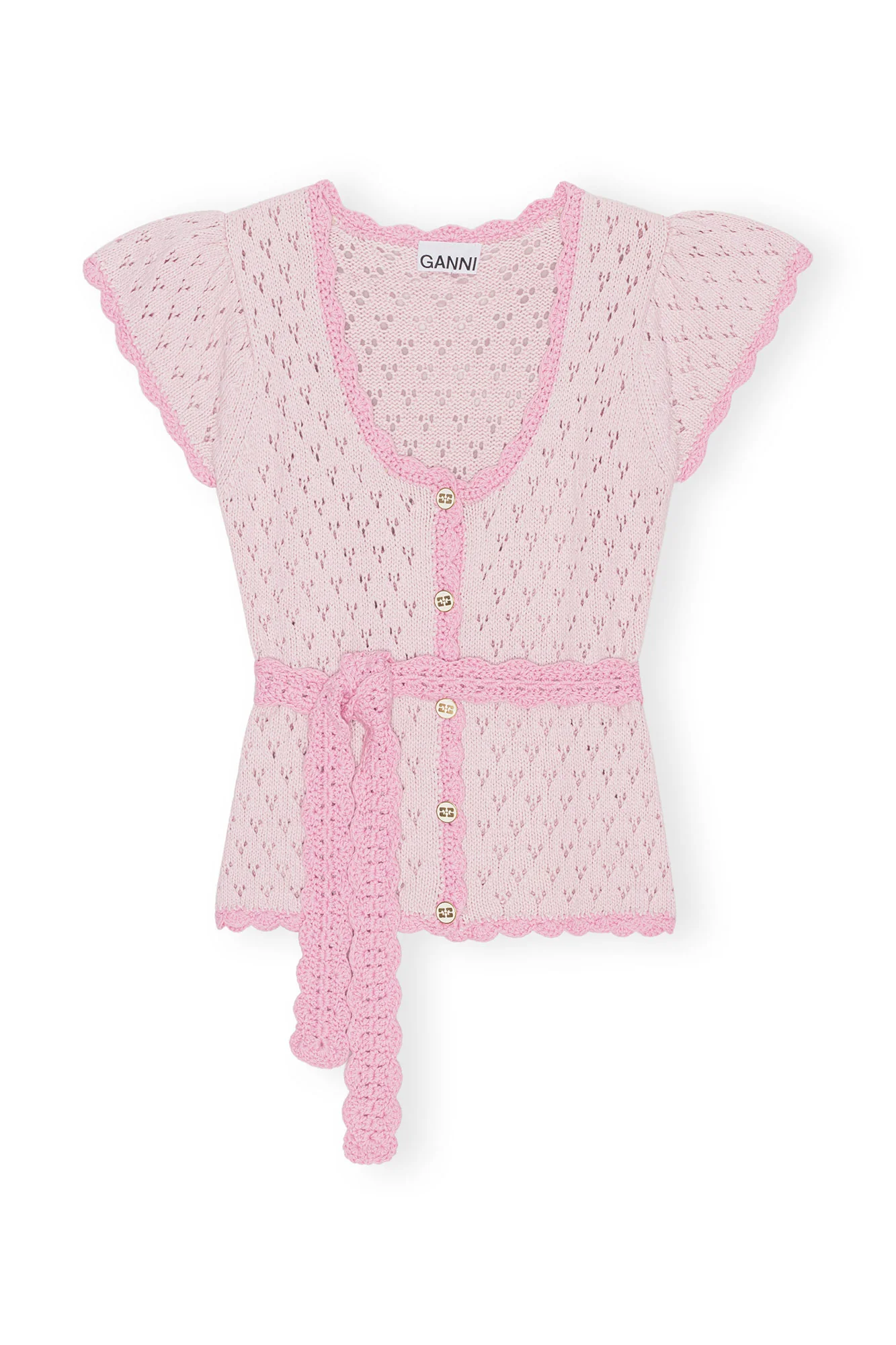 Cotton Lace Cardigan | Pink Tulle