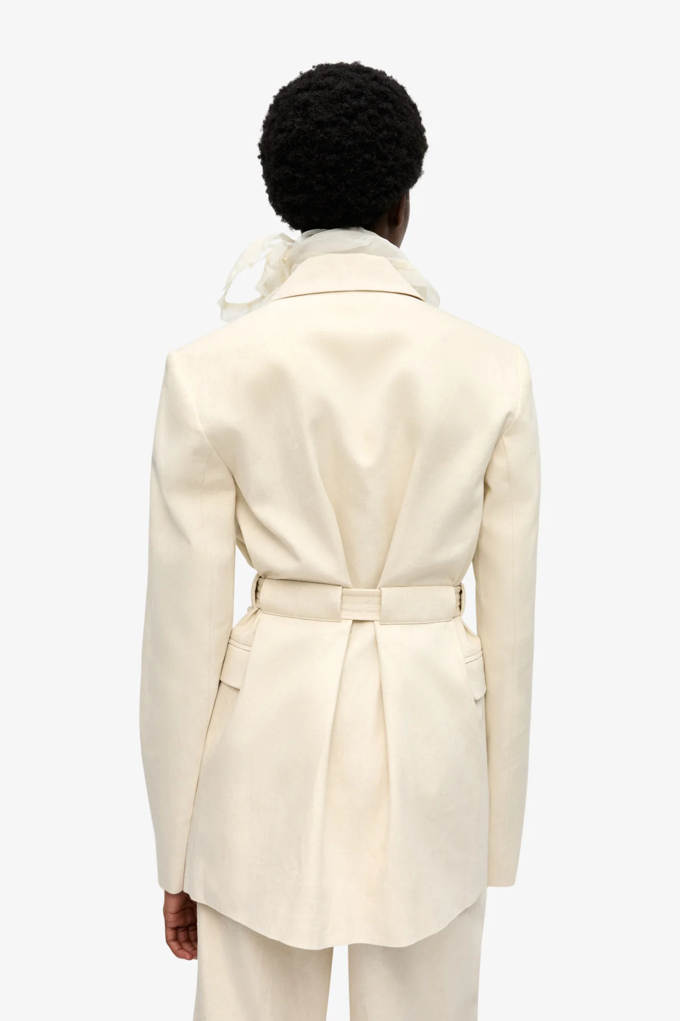 Cotton Melange Tailoring Blazer | Angora - Image 5