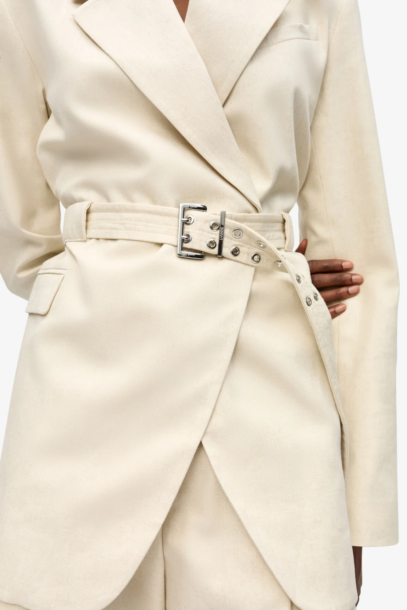 Cotton Melange Tailoring Blazer | Angora - Image 7