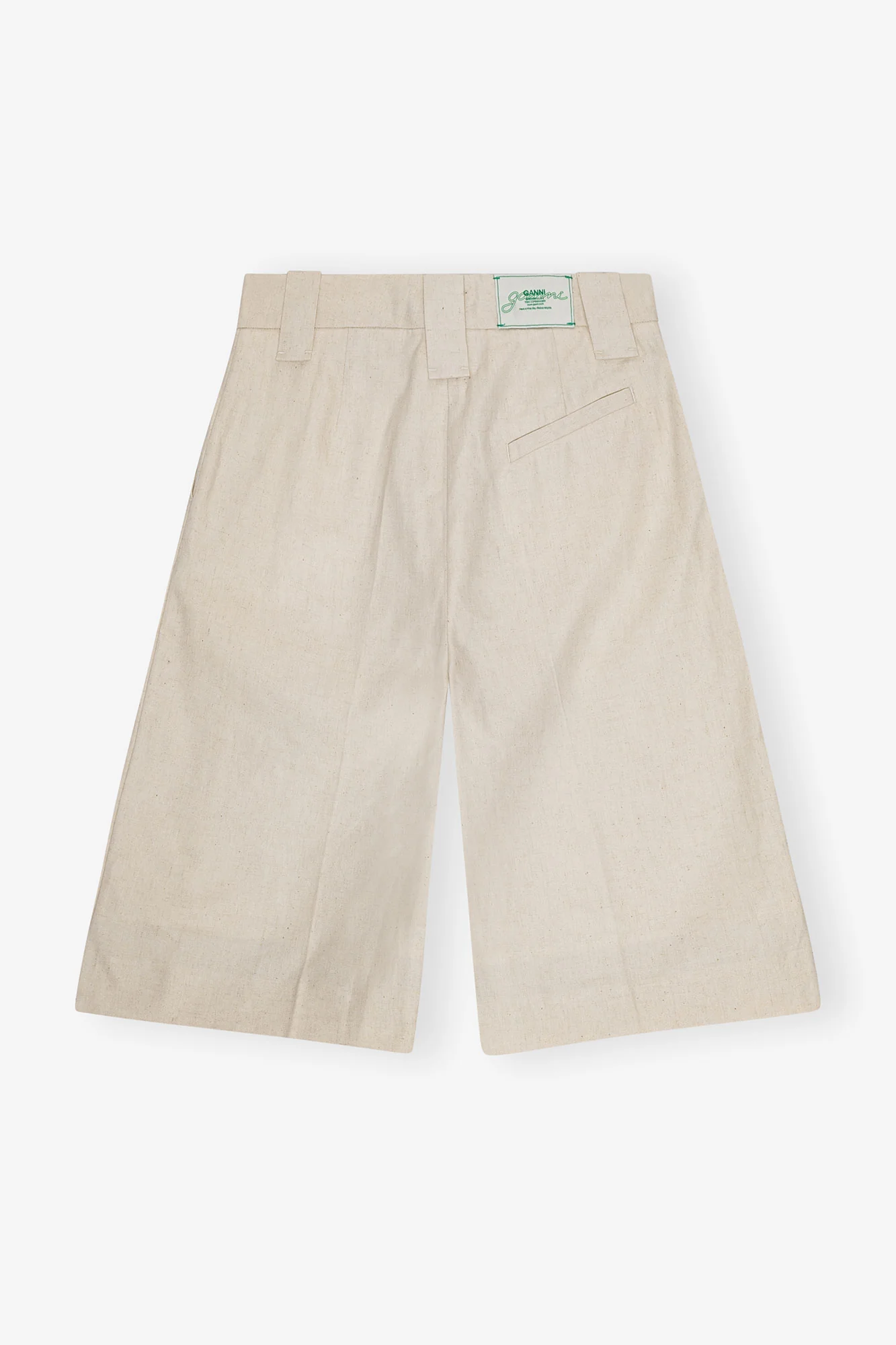 Cotton Melange Tailoring Wide Shorts | Angora - Image 2