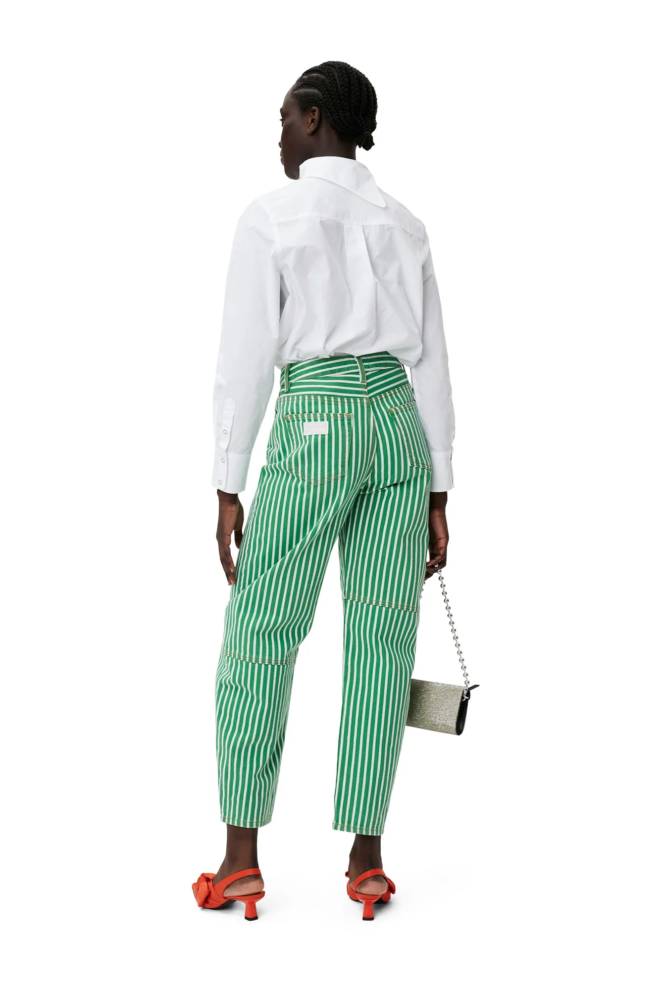 Cotton Poplin Asymmetrical Collar Shirt | Bright White - Image 4