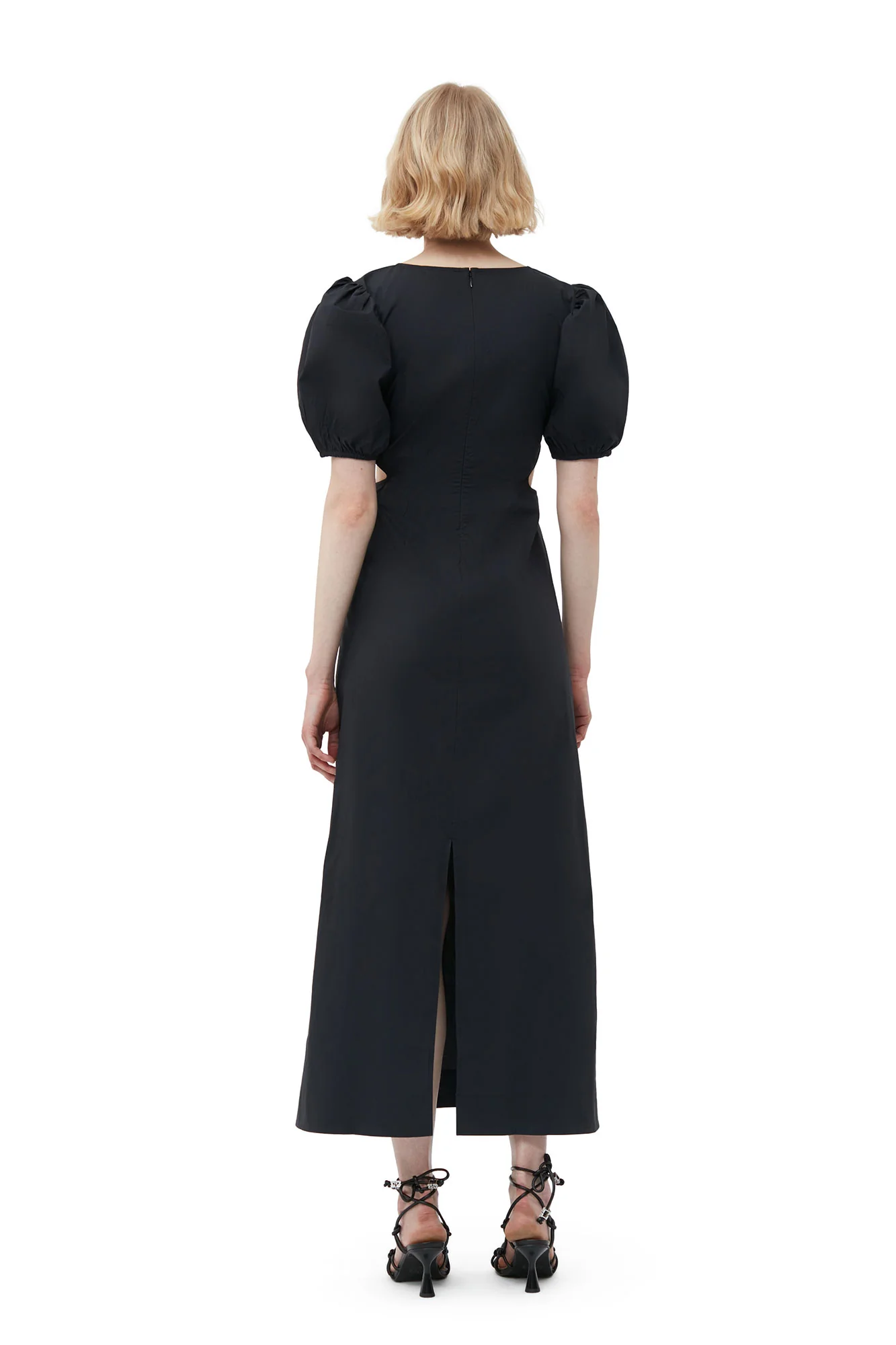 Cotton Poplin Cutout Dress | Black - Image 4