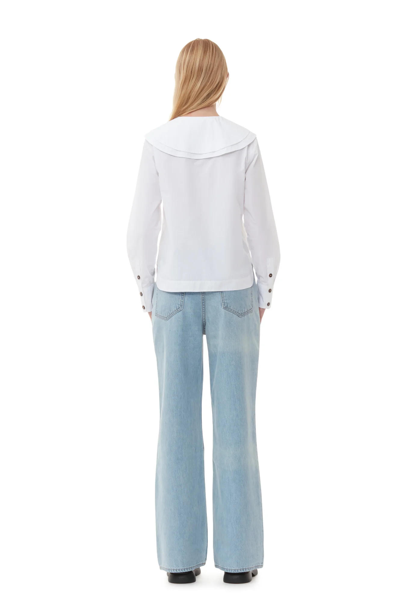 Cotton Poplin Double-Collar Shirt | Bright White - Image 4