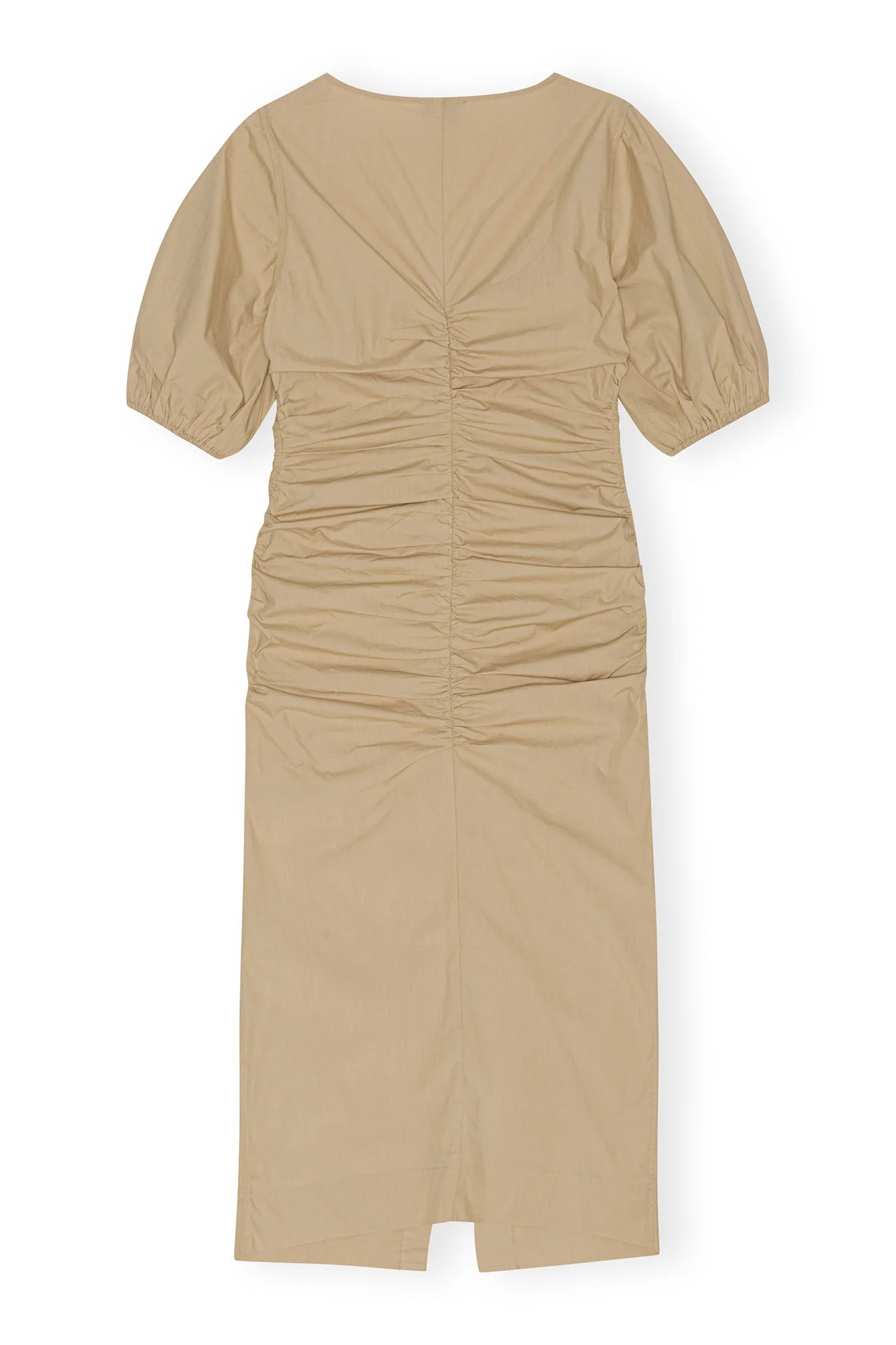 Cotton Poplin Gathered Open-neck Maxi Dress | Curds and Whey - Image 2