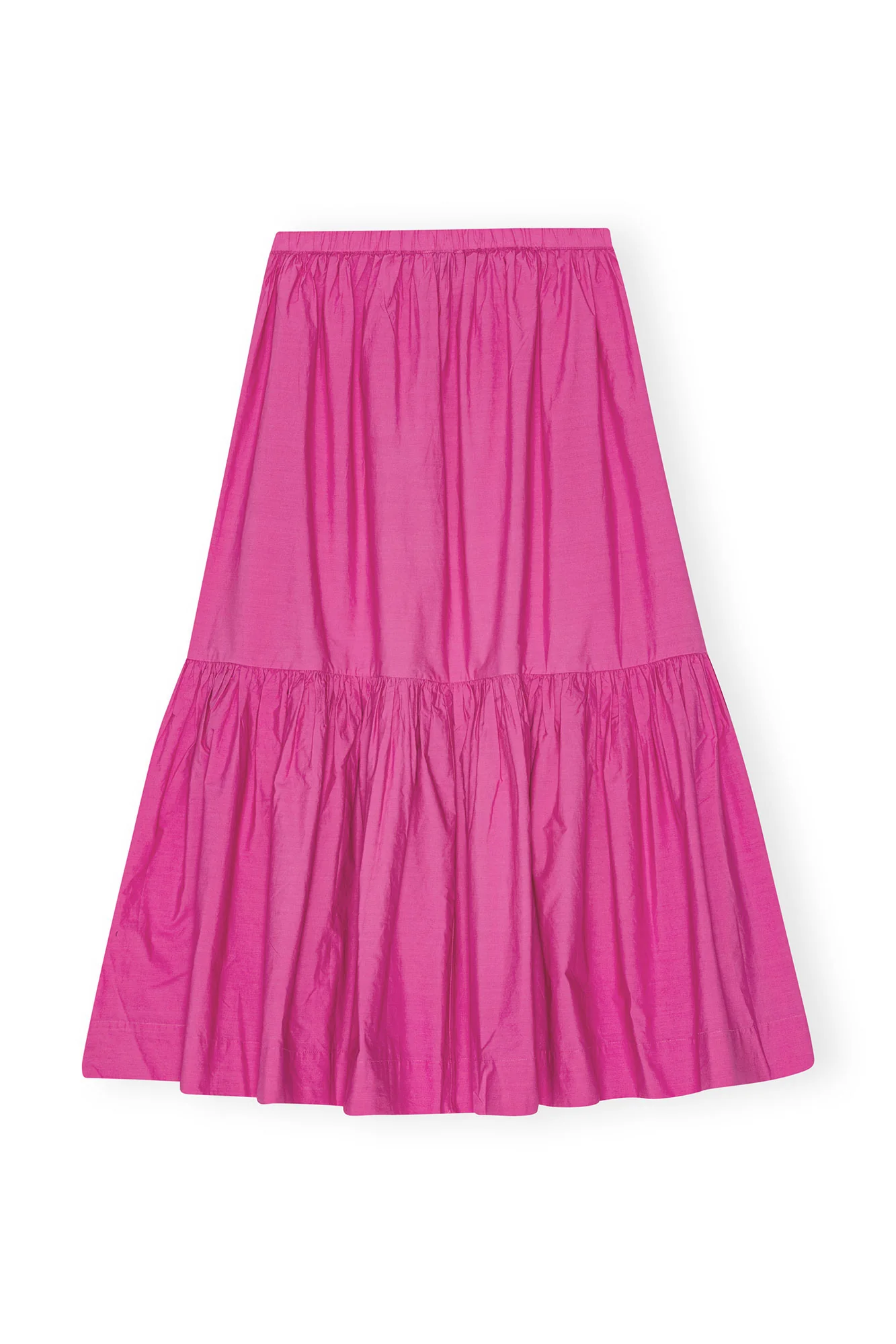 Cotton Poplin Long Flounce Skirt | Cone Flower