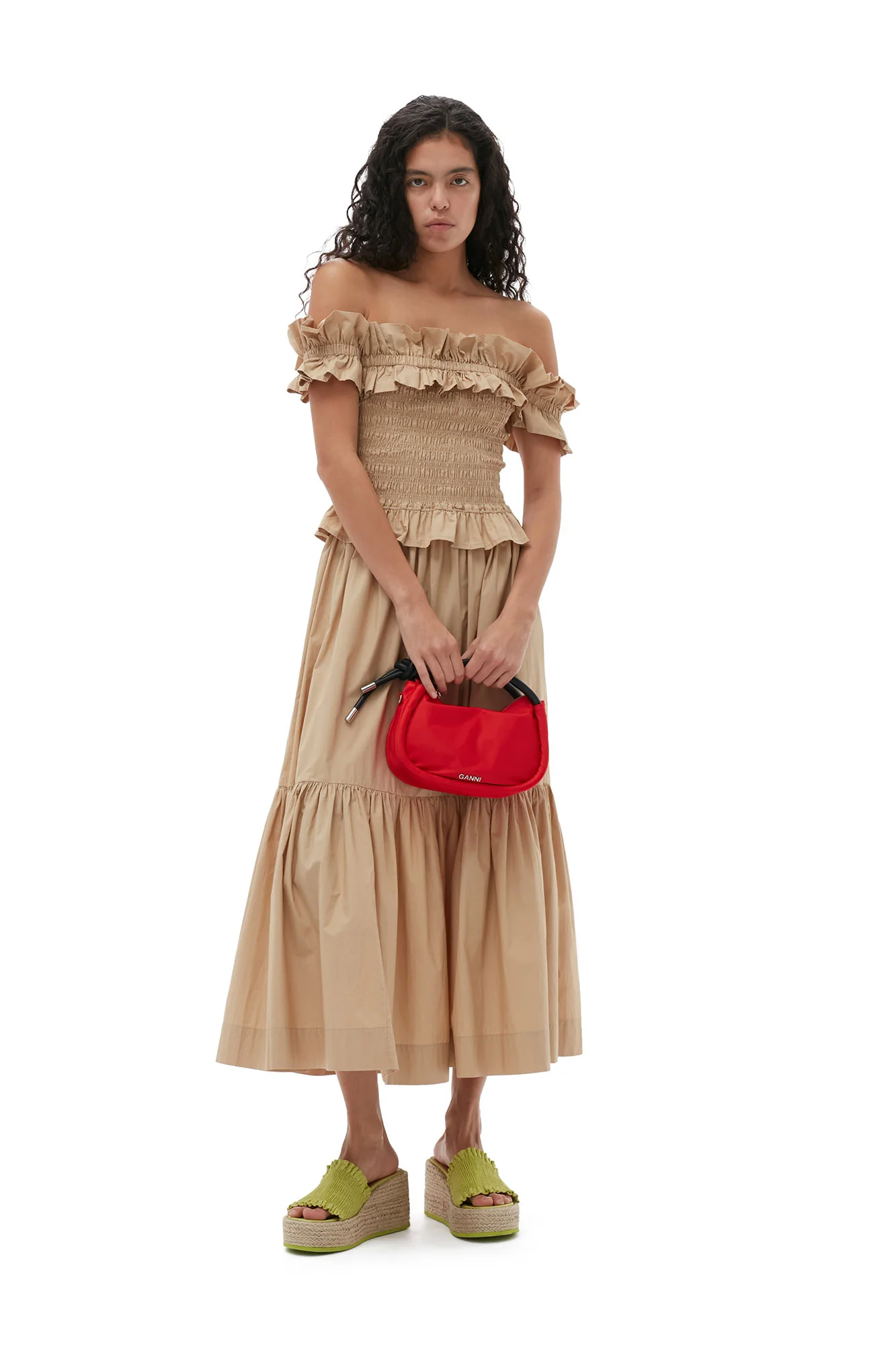Cotton Poplin Maxi Flounce Skirt | Curds and Whey - Image 6
