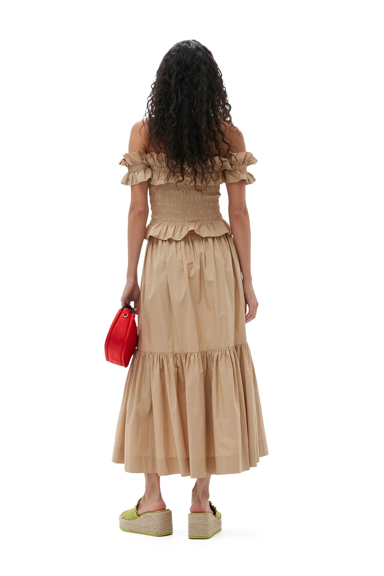 Cotton Poplin Maxi Flounce Skirt | Curds and Whey - Image 7