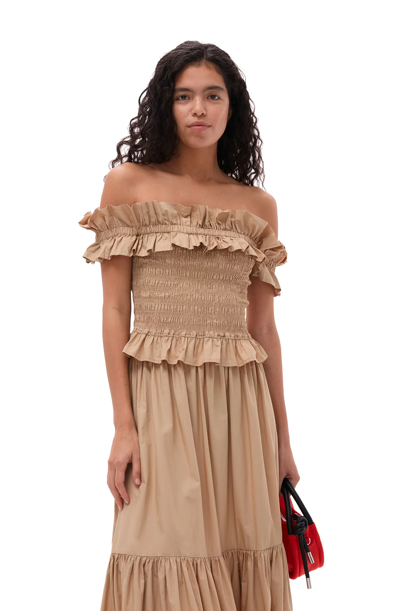 Cotton Poplin Maxi Flounce Skirt | Curds and Whey - Image 8