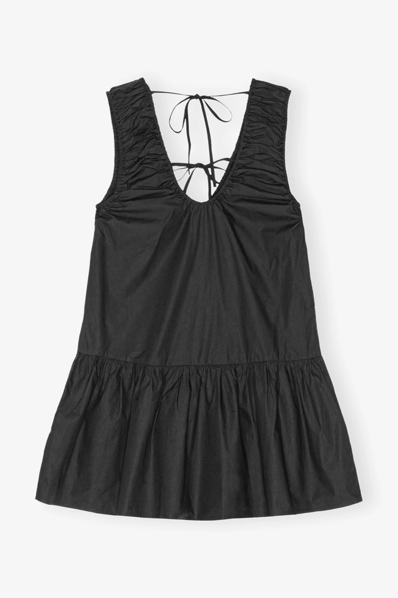 Cotton Poplin Mini Dress | Black - Image 2