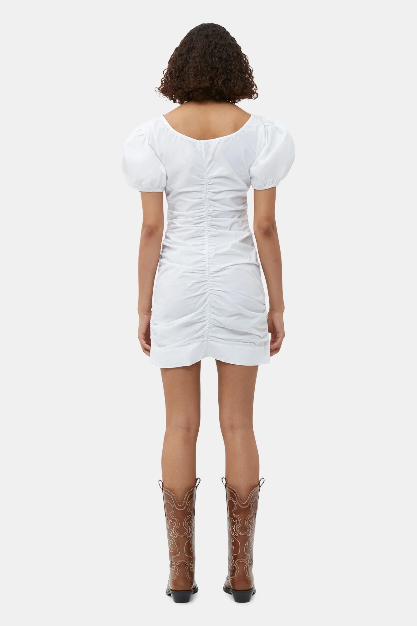 Cotton Poplin Mini Dress | Bright White - Image 6