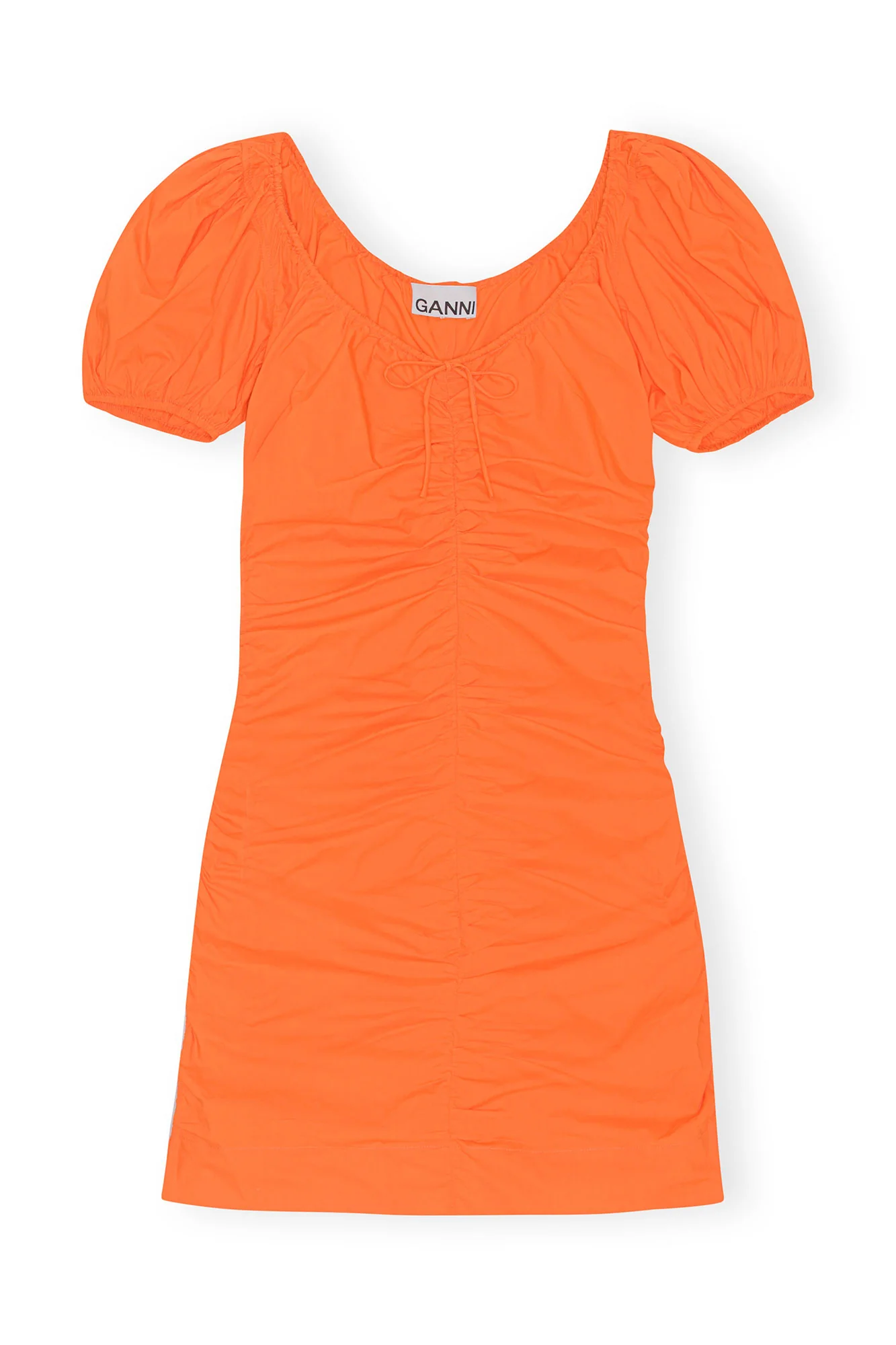 Cotton Poplin Mini Dress | Vibrant Orange
