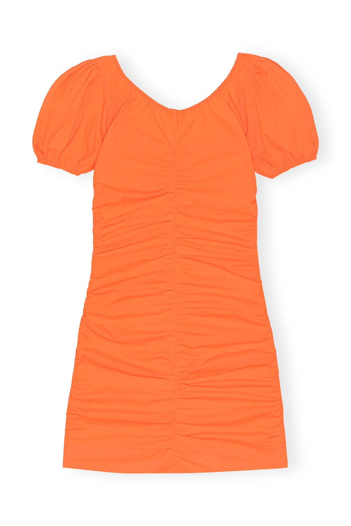 Cotton Poplin Mini Dress | Vibrant Orange - Image 3