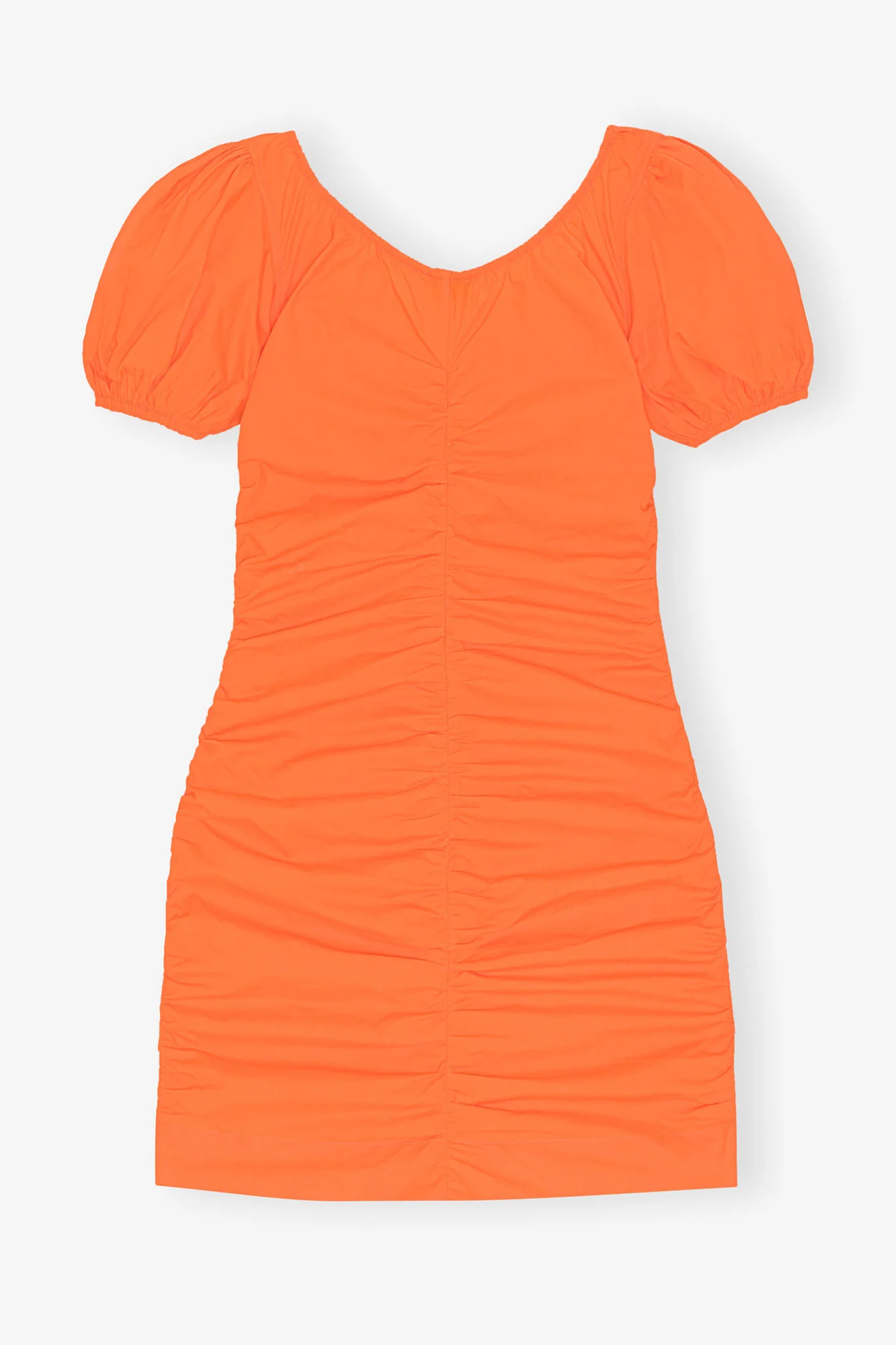Cotton Poplin Mini Dress | Vibrant Orange - Image 4