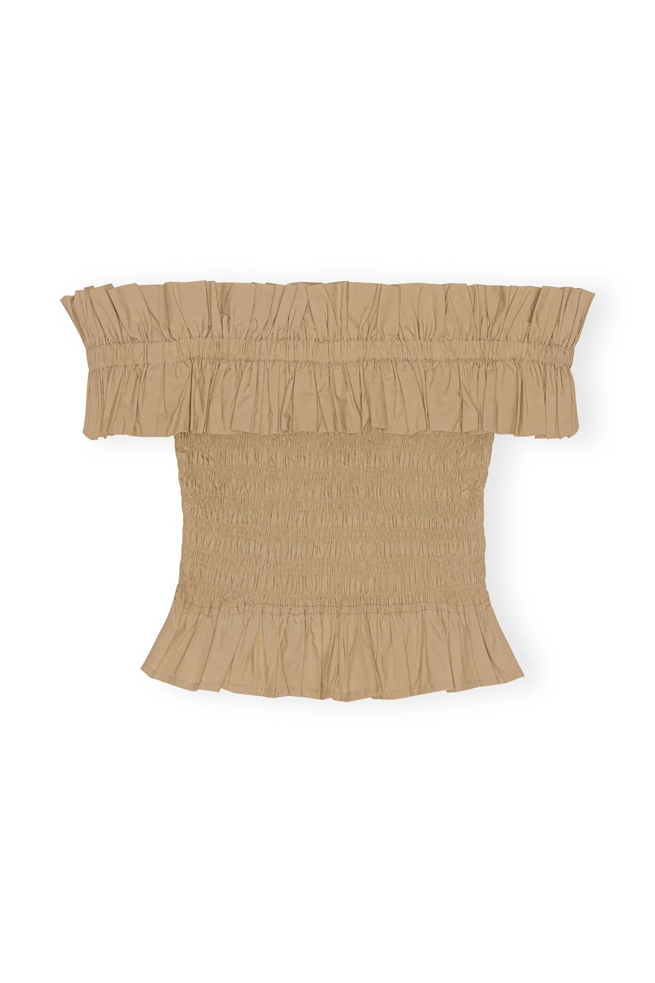 Cotton Poplin Off-Shoulder Smock Top | Curds and Whey - Image 2