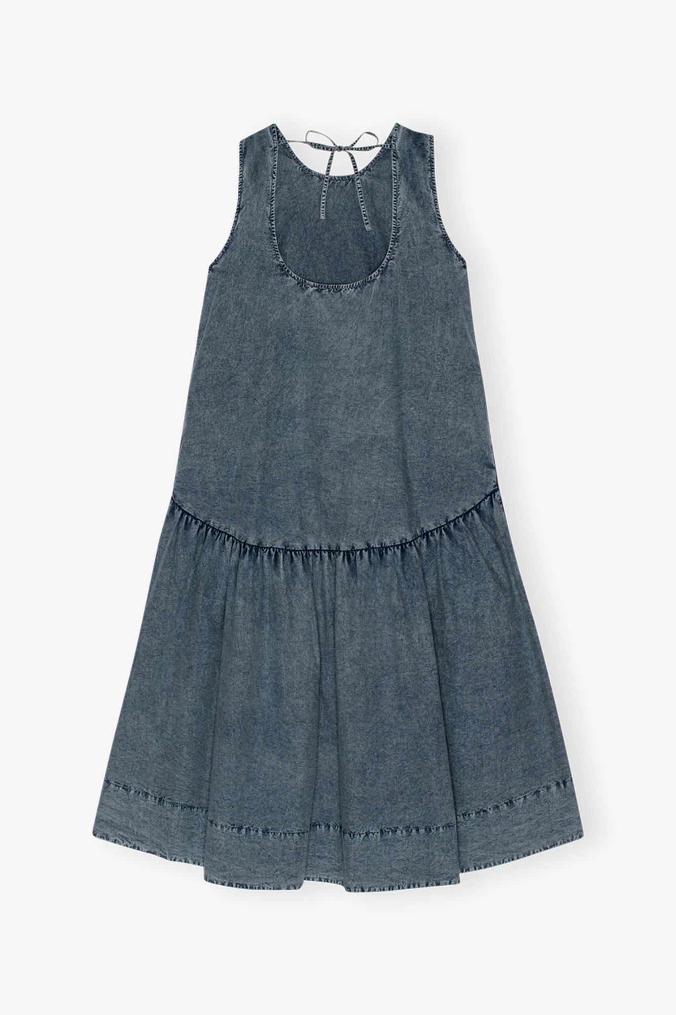 Cotton Poplin Open Back Midi Dress | Sky Captain - Image 2