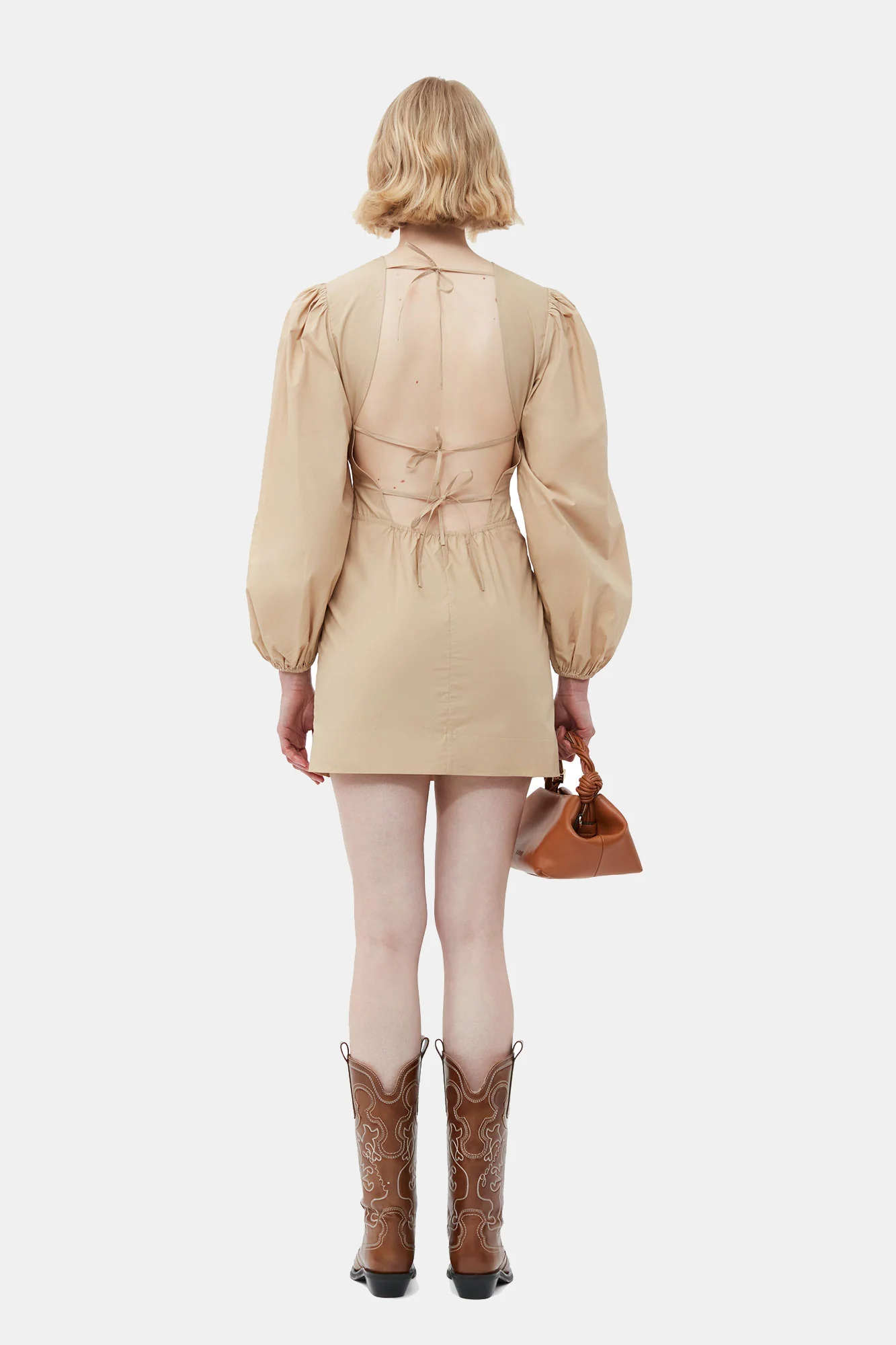 Cotton Poplin Open Back Mini Dress | Curds and Whey - Image 4