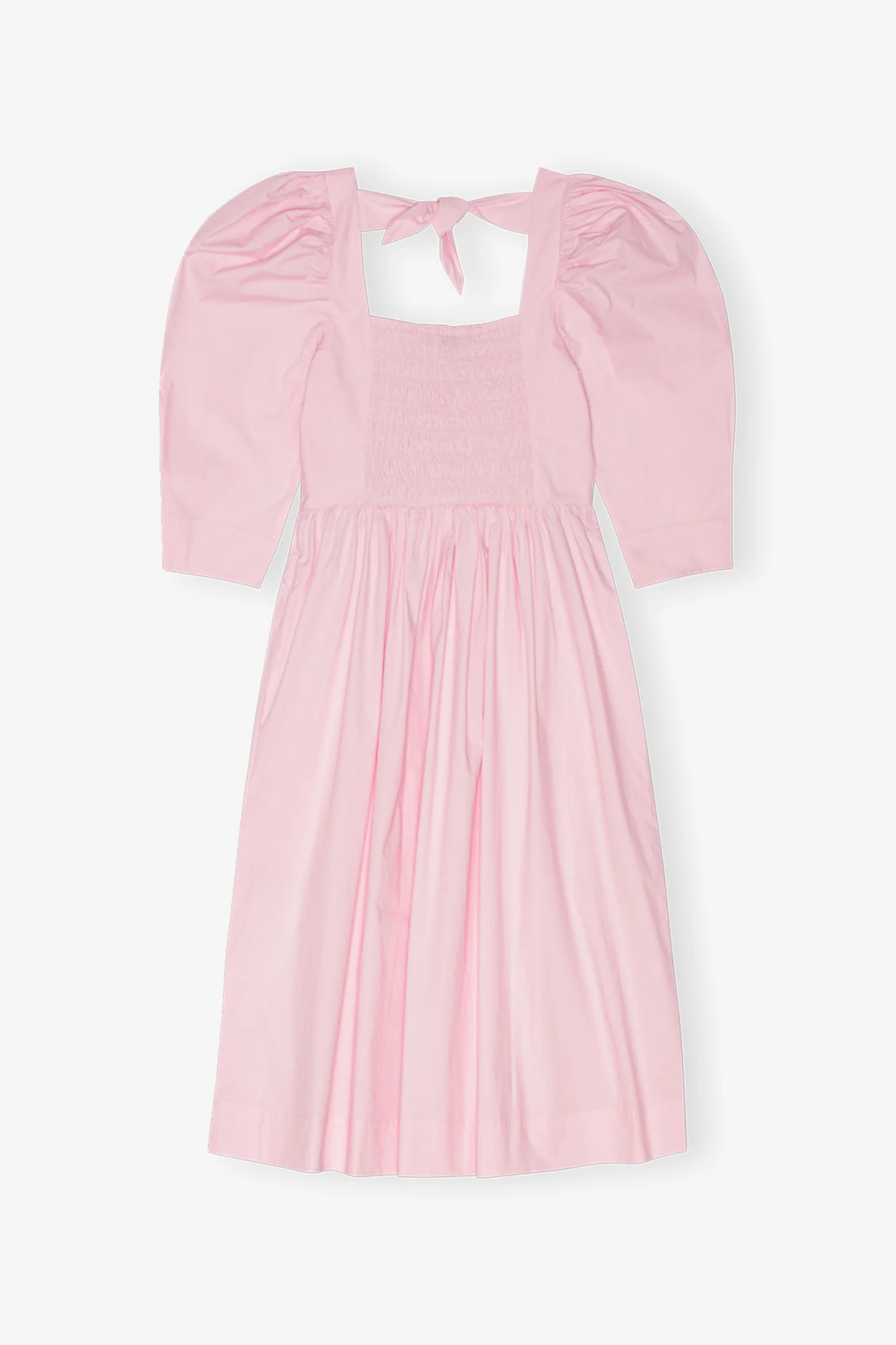 Cotton Poplin Open Neck Smock Dress | Chalk Pink - Image 2