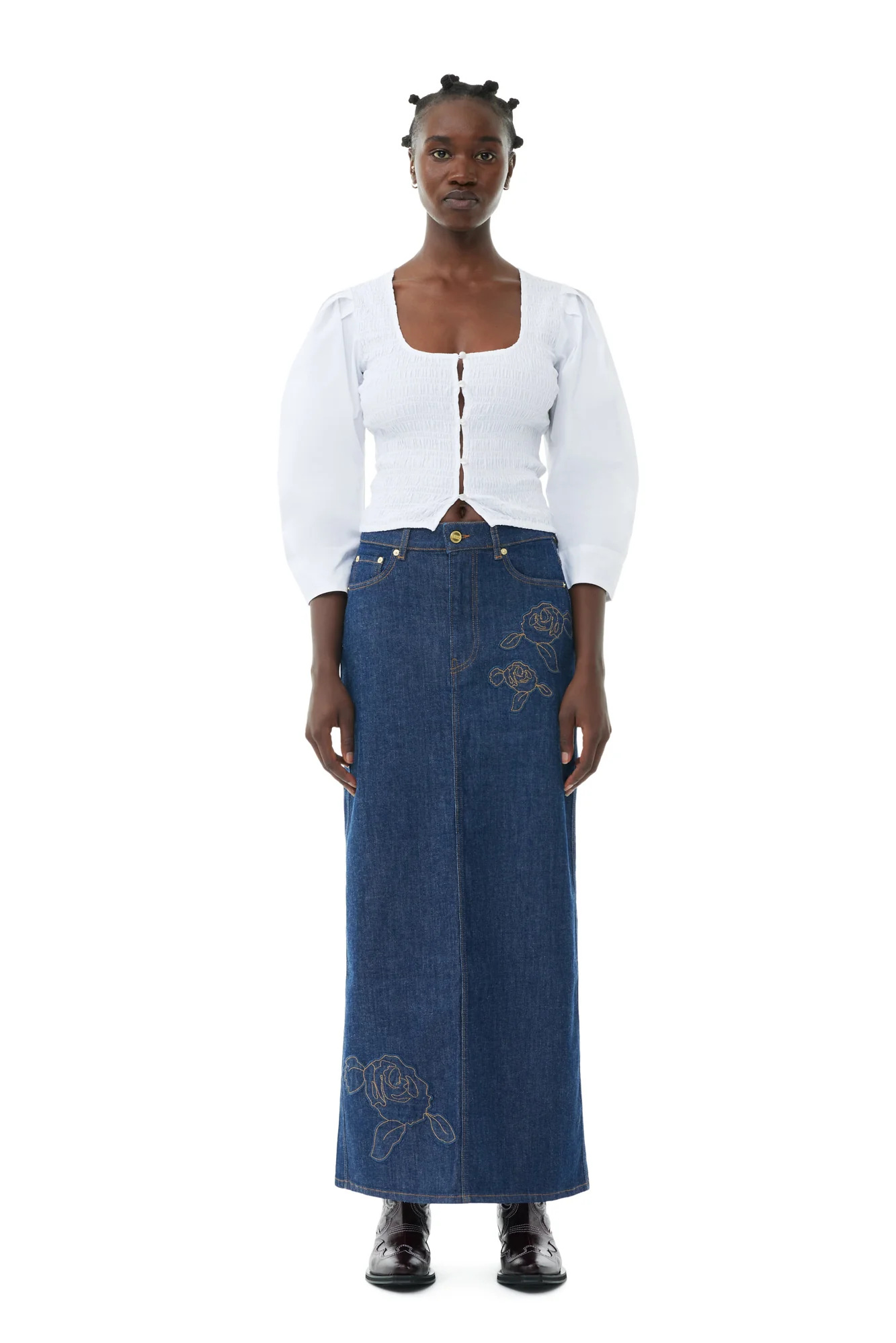 Cotton Poplin Smock Blouse | Bright White - Image 4