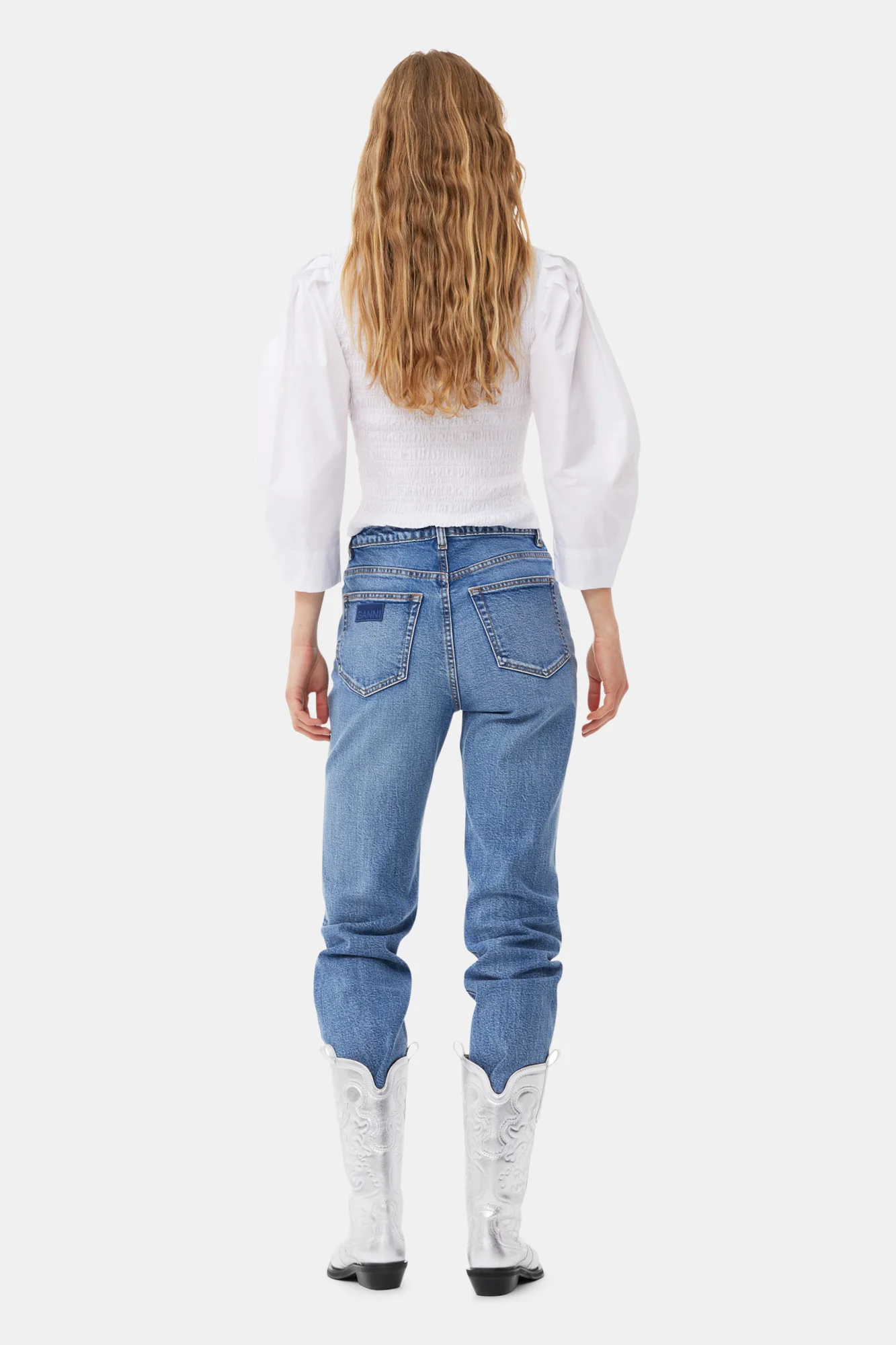 Cotton Poplin Smock Blouse | Bright White - Image 5