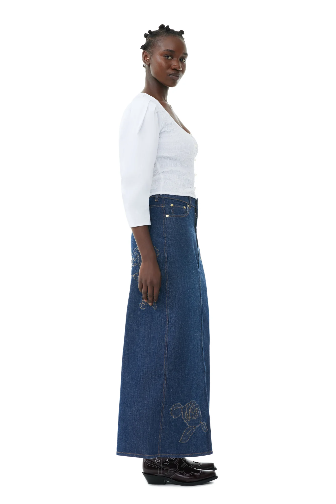 Cotton Poplin Smock Blouse | Bright White - Image 6