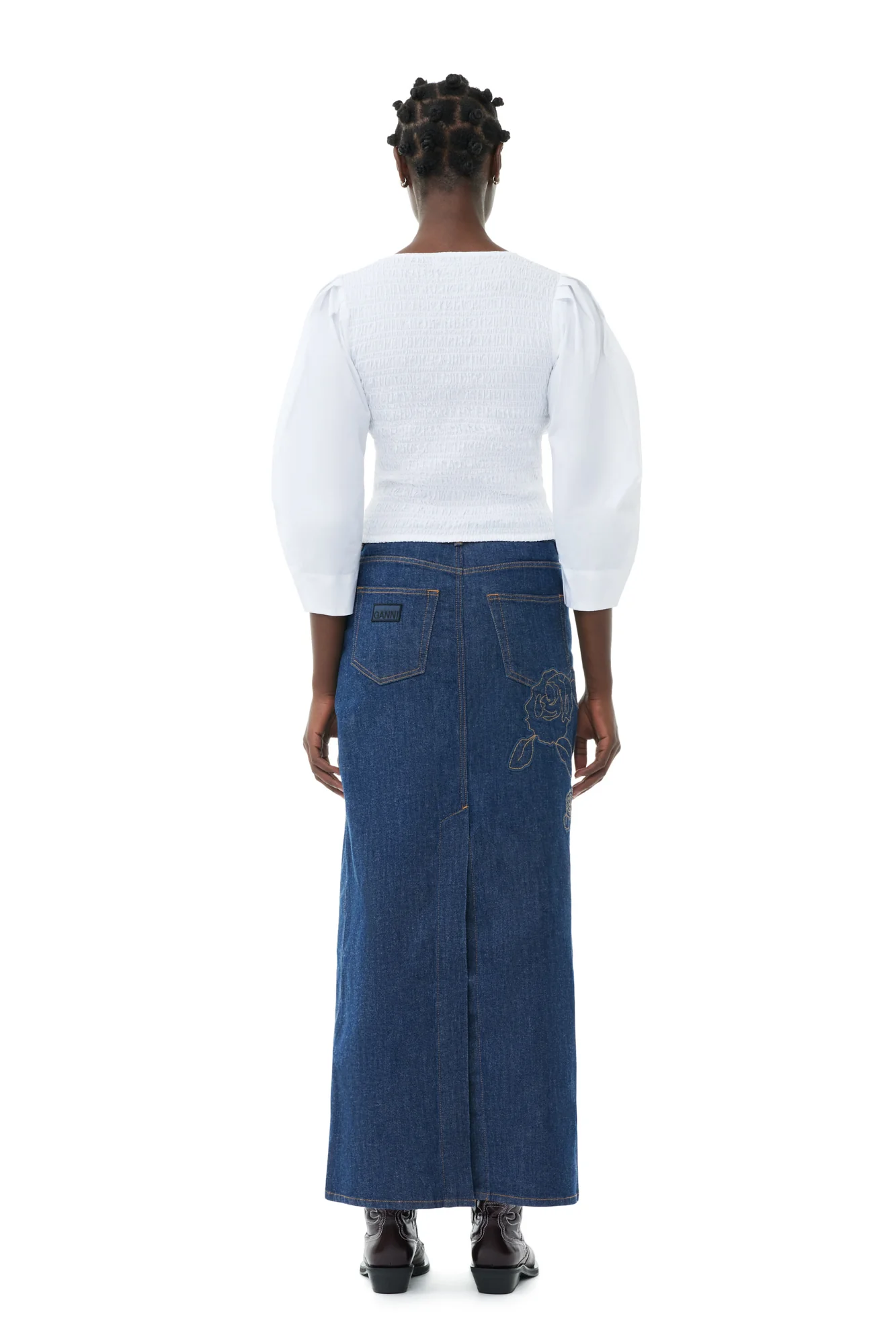 Cotton Poplin Smock Blouse | Bright White - Image 8