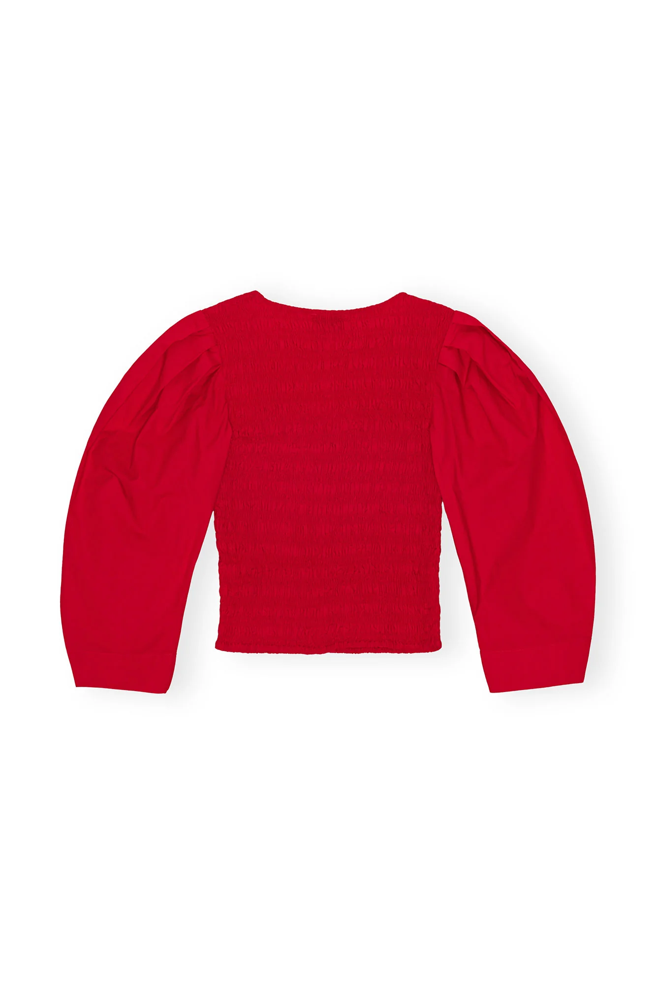Cotton Poplin Smock Blouse | Racing Red - Image 2