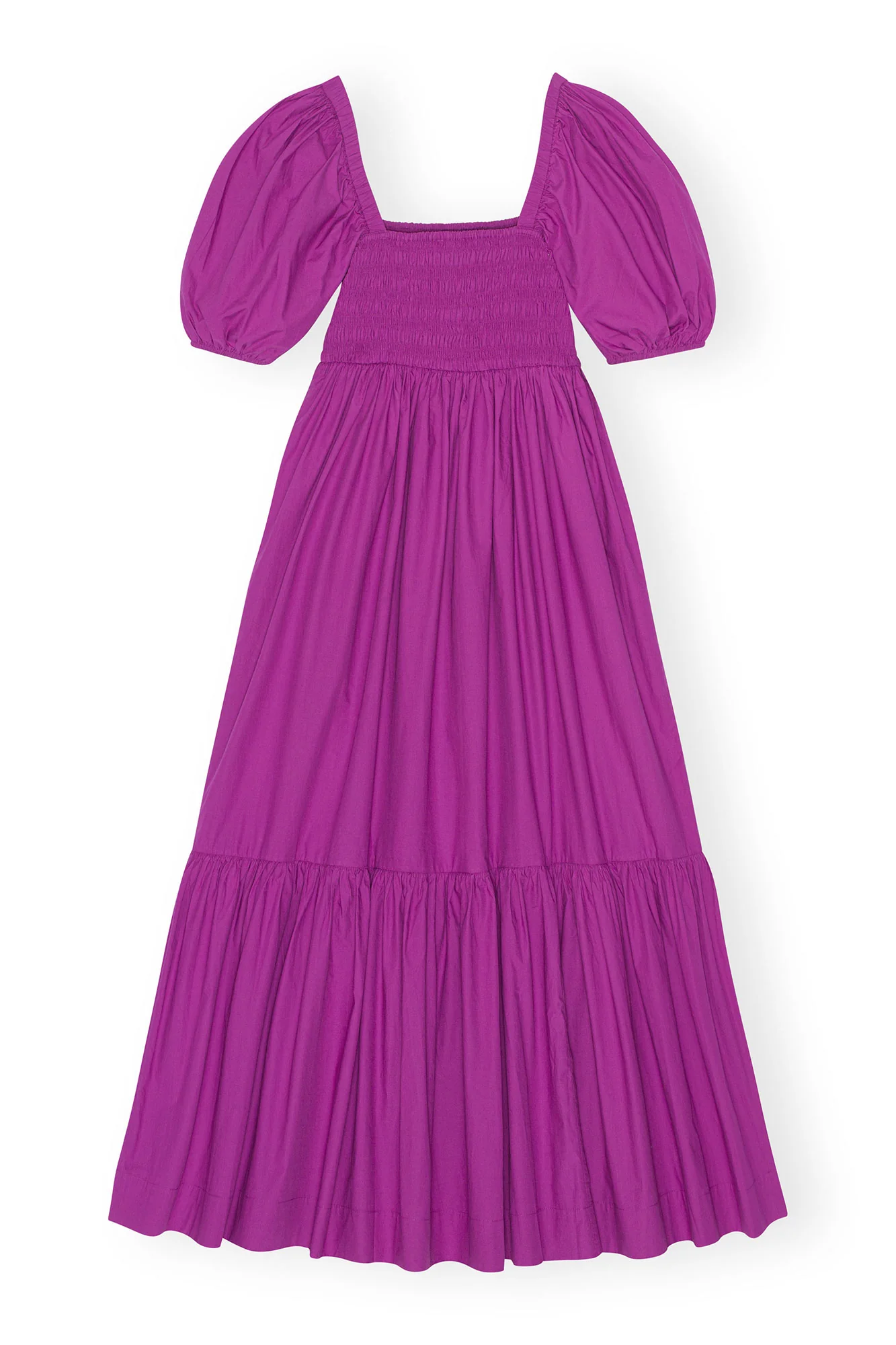 Cotton Poplin Smock Maxi Dress | Purple Wine - Image 2