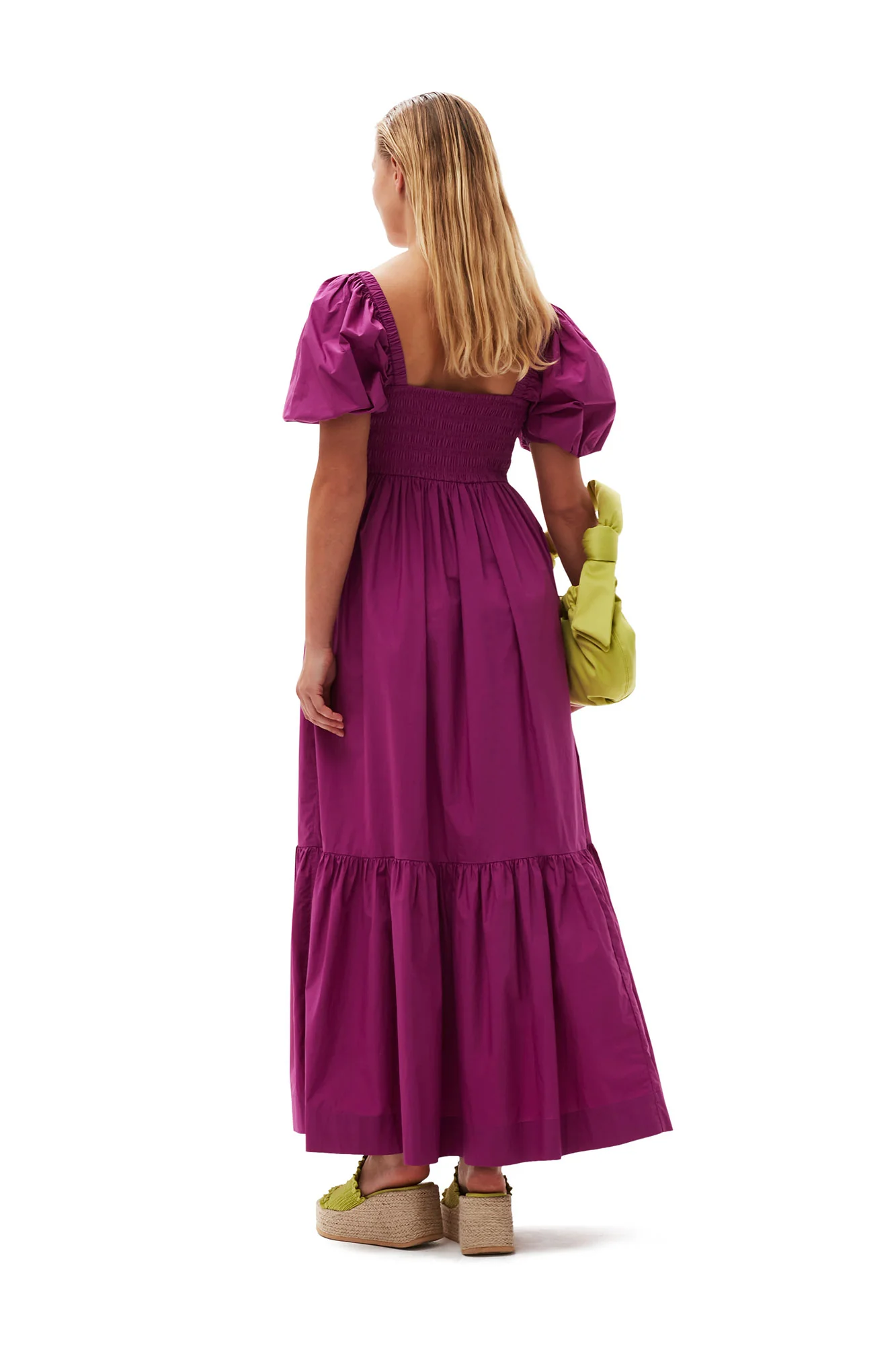 Cotton Poplin Smock Maxi Dress | Purple Wine - Image 4