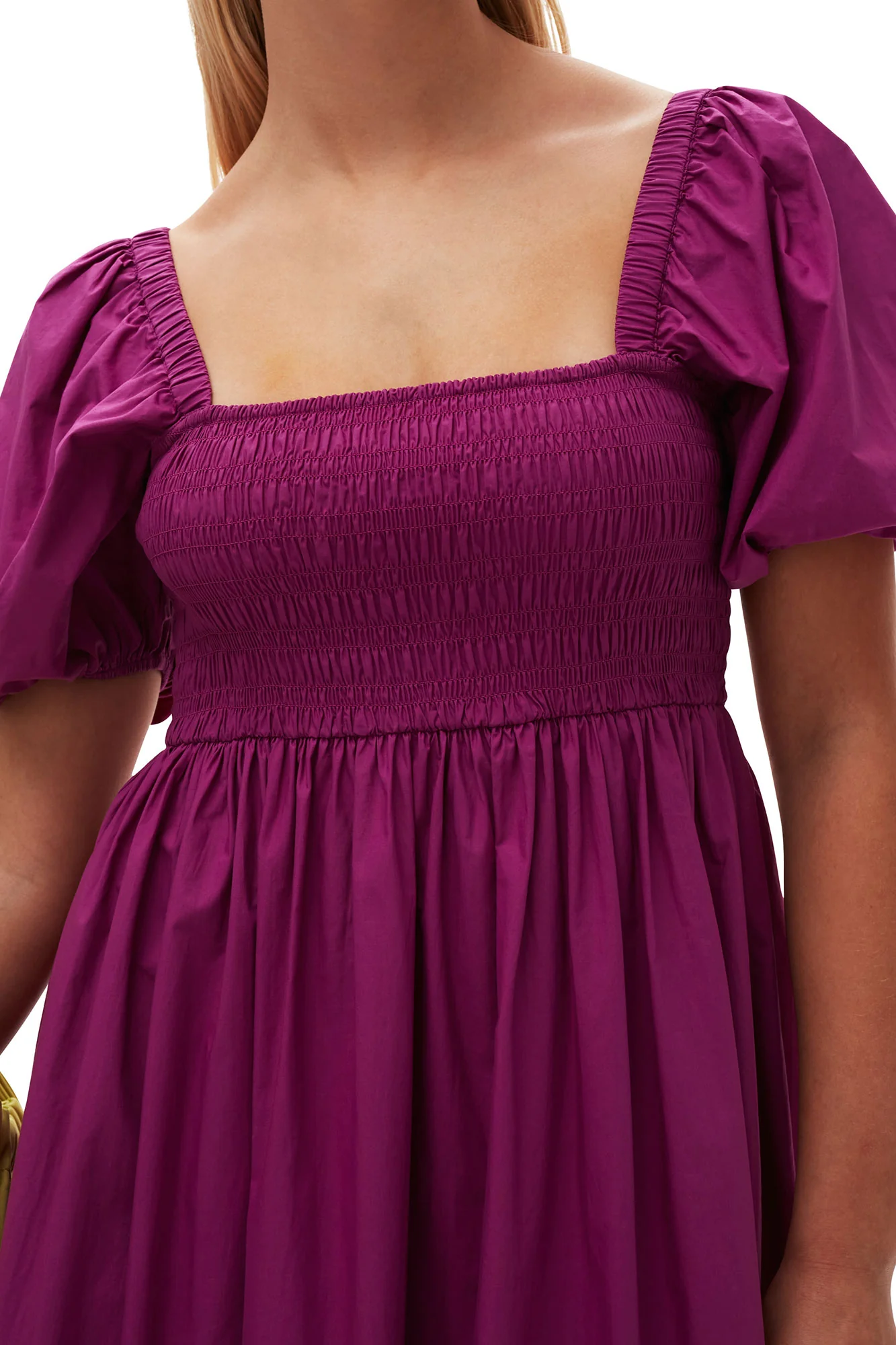 Cotton Poplin Smock Maxi Dress | Purple Wine - Image 5