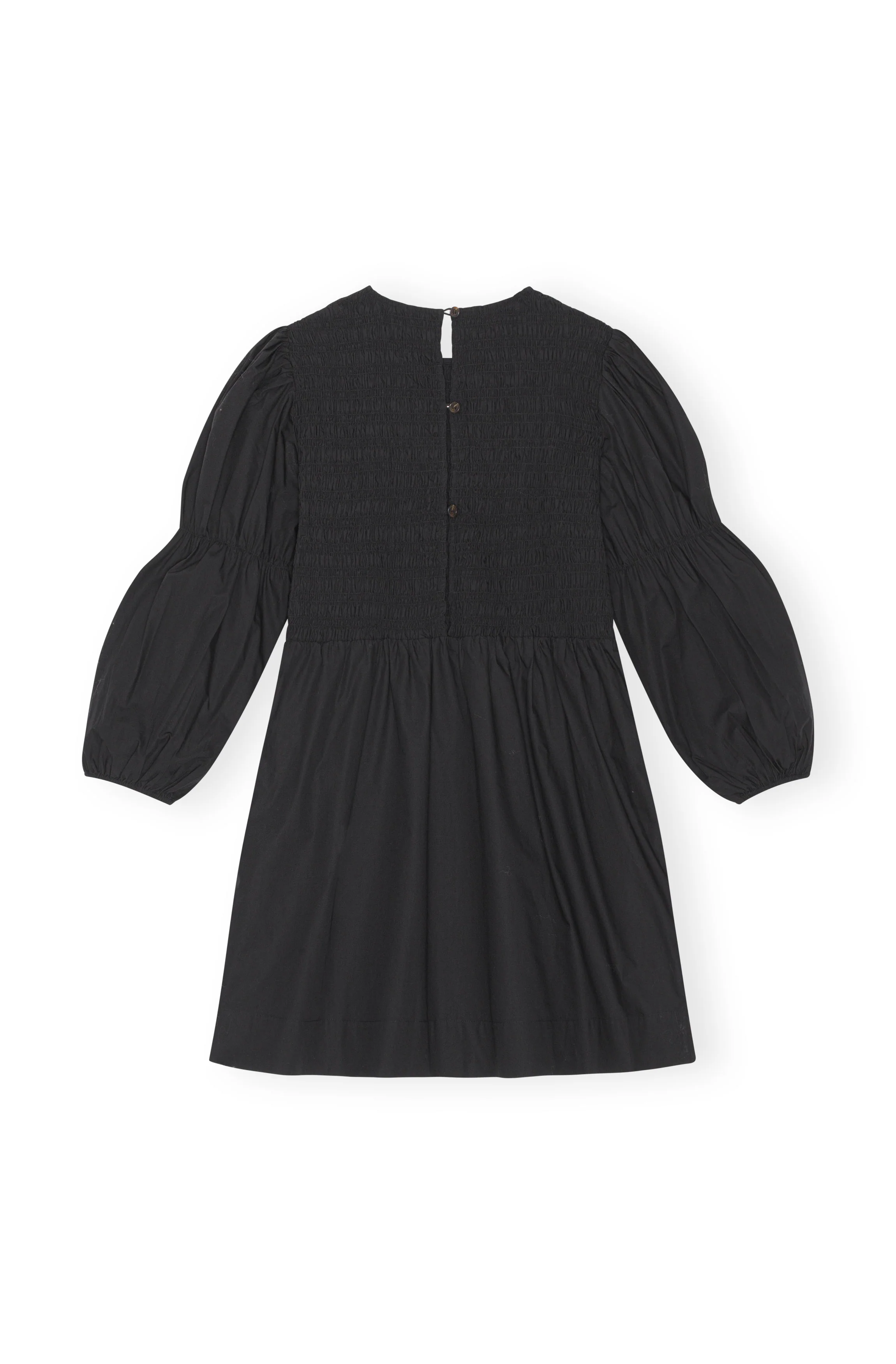 Cotton Poplin Smock Mini Dress | Black - Image 2