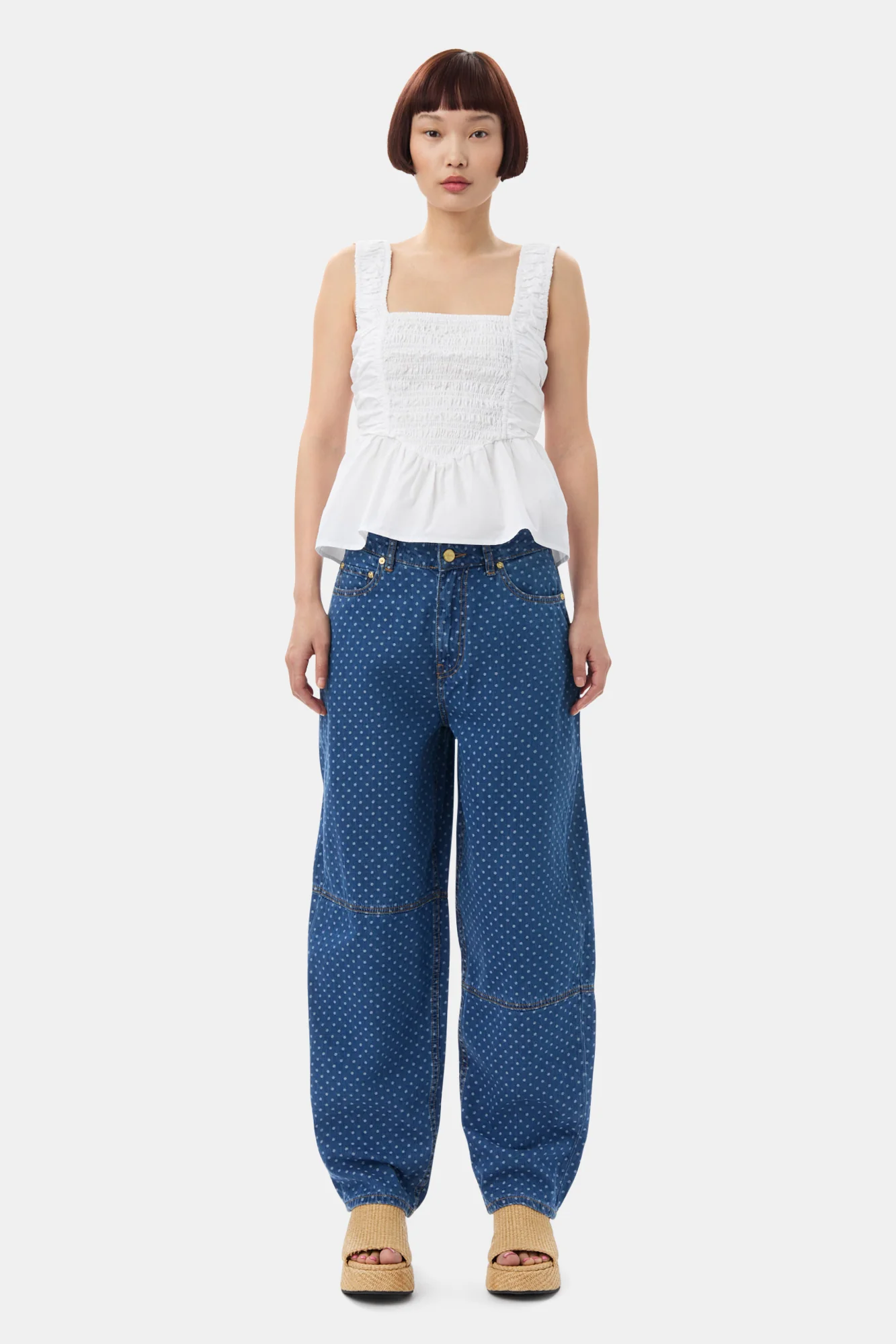 Cotton Poplin Smock Top | Bright White - Image 4